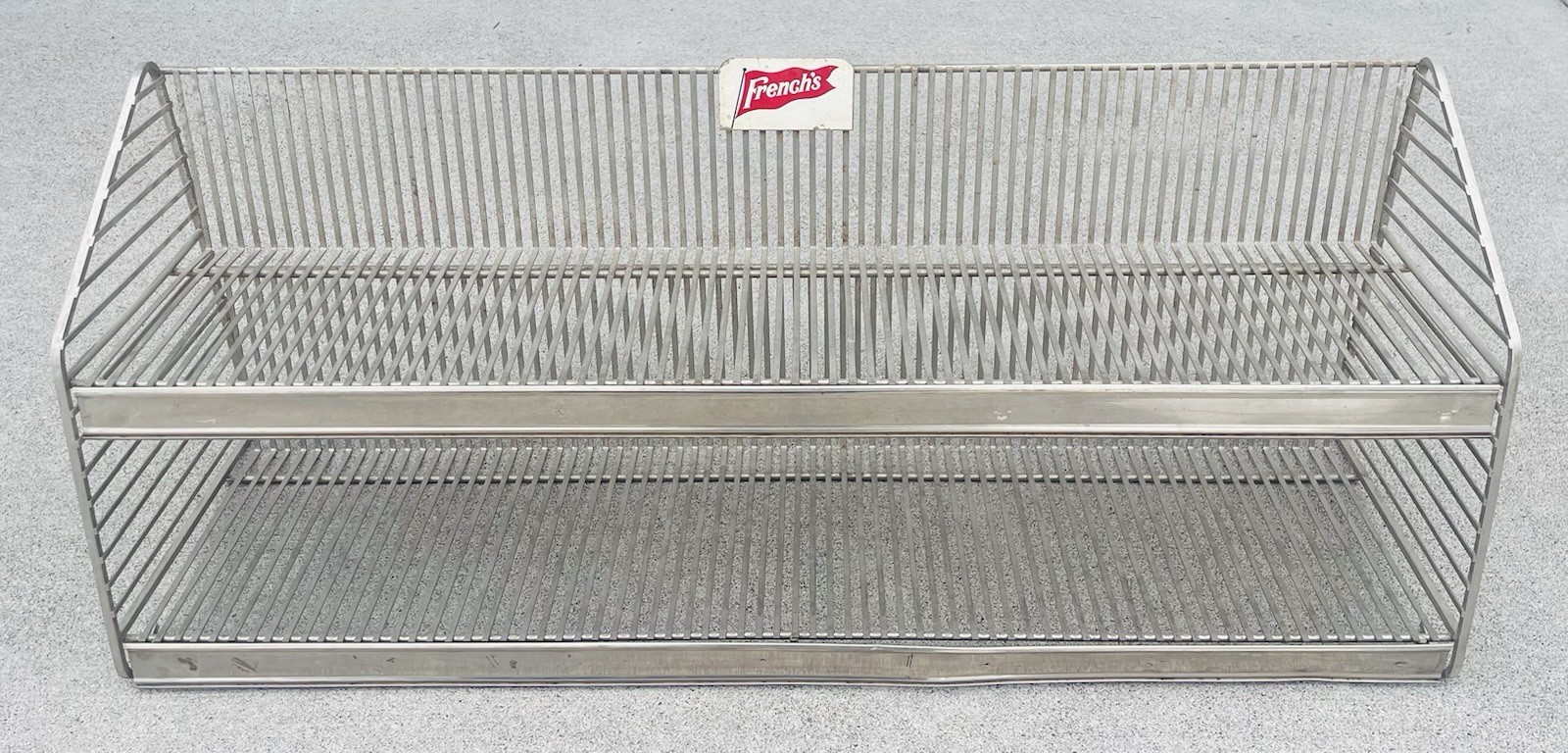 Vintage French’s Store Display Metal Rack Shelf United Steel & Wire Company USA
