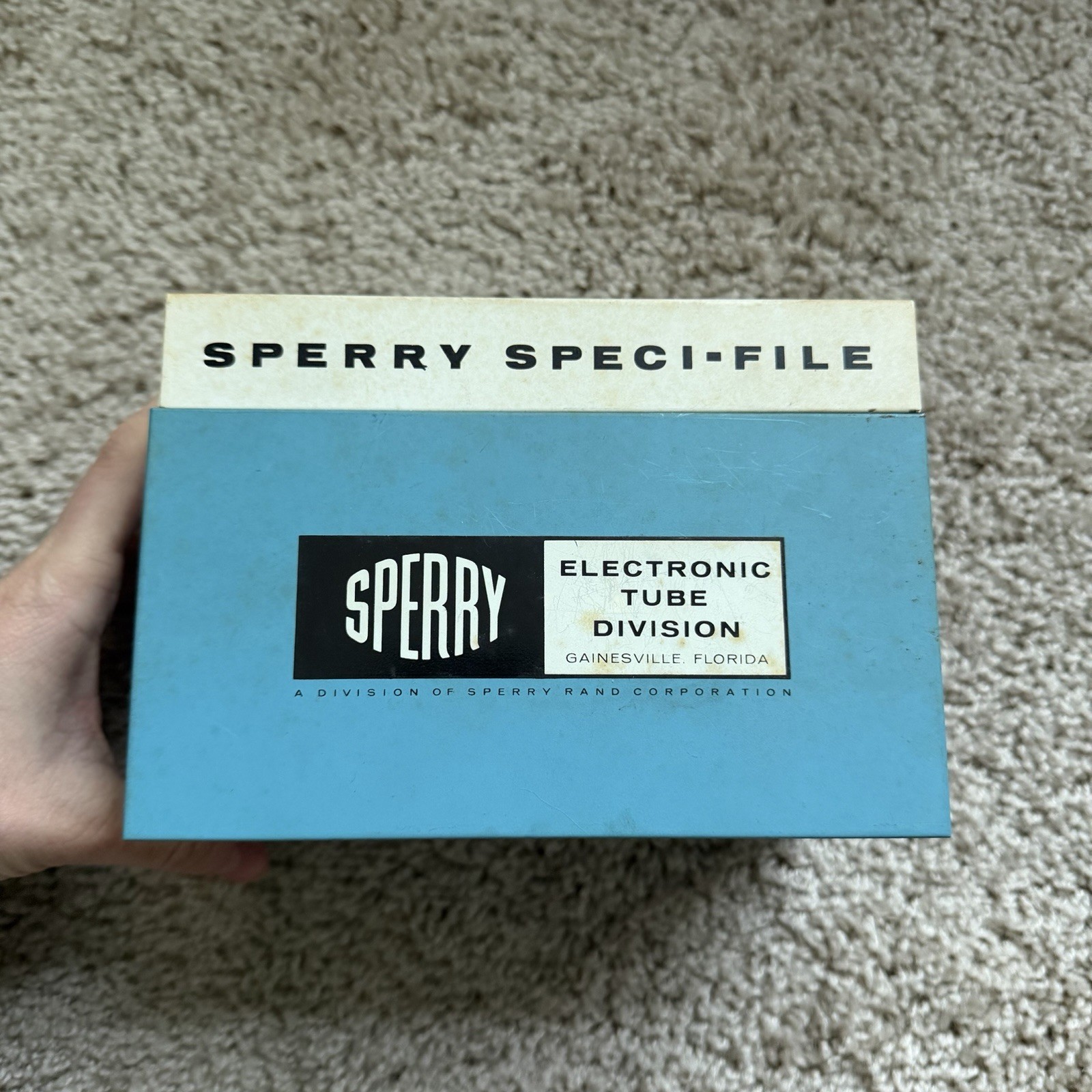 Vintage Sperry Speci-File Metal File Box Electronic Tube Division, 1950-1960