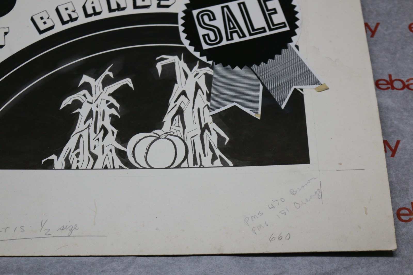 Vintage 1960/70 Winn Dixie Food Stores ARTIST PROOF cardboard advertising sign