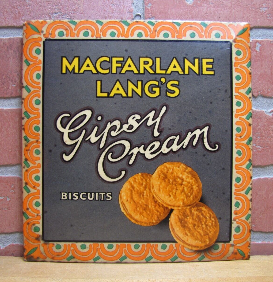 MACFARLANE LANG’S GIPSY CREAM BISCUITS Anique Advertising Sign TOC Country Store