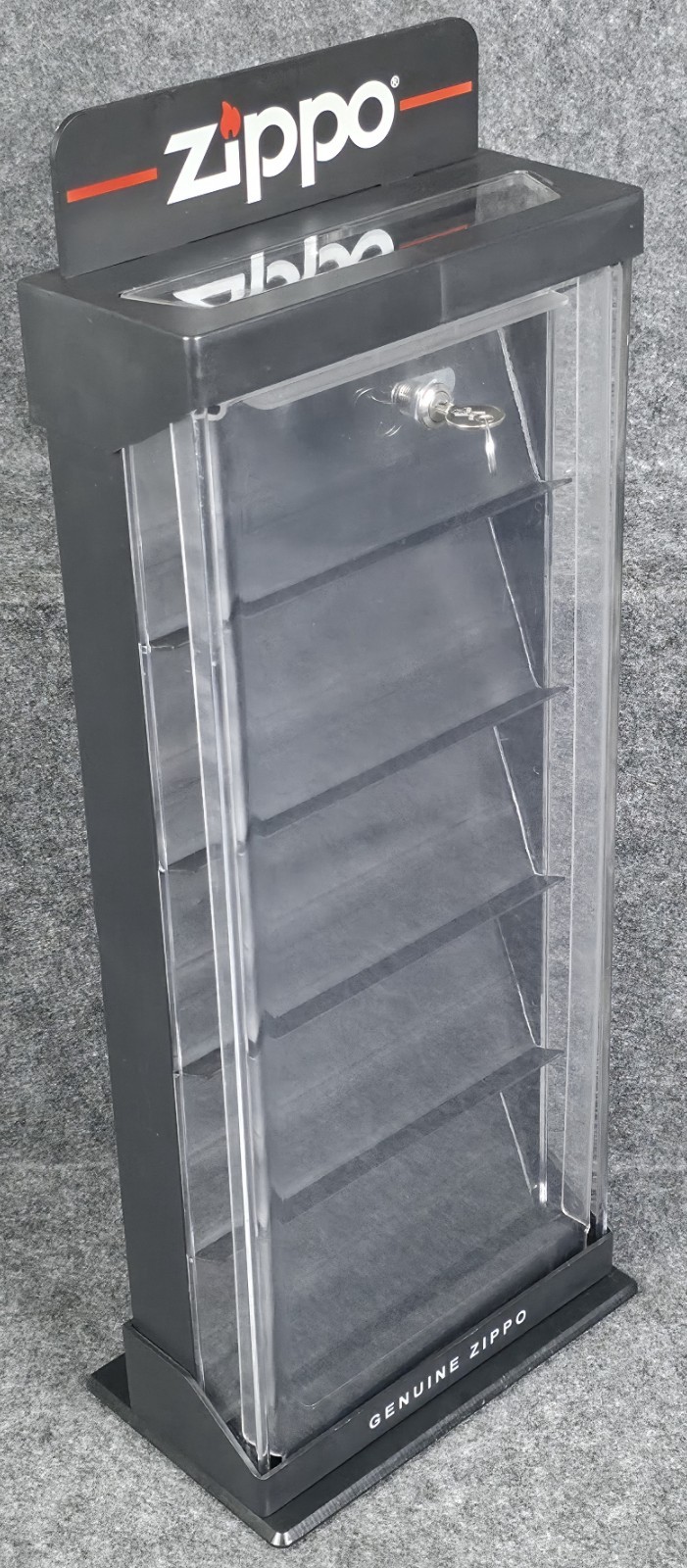 ZIPPO display case w/Key 21 ” Store Counter