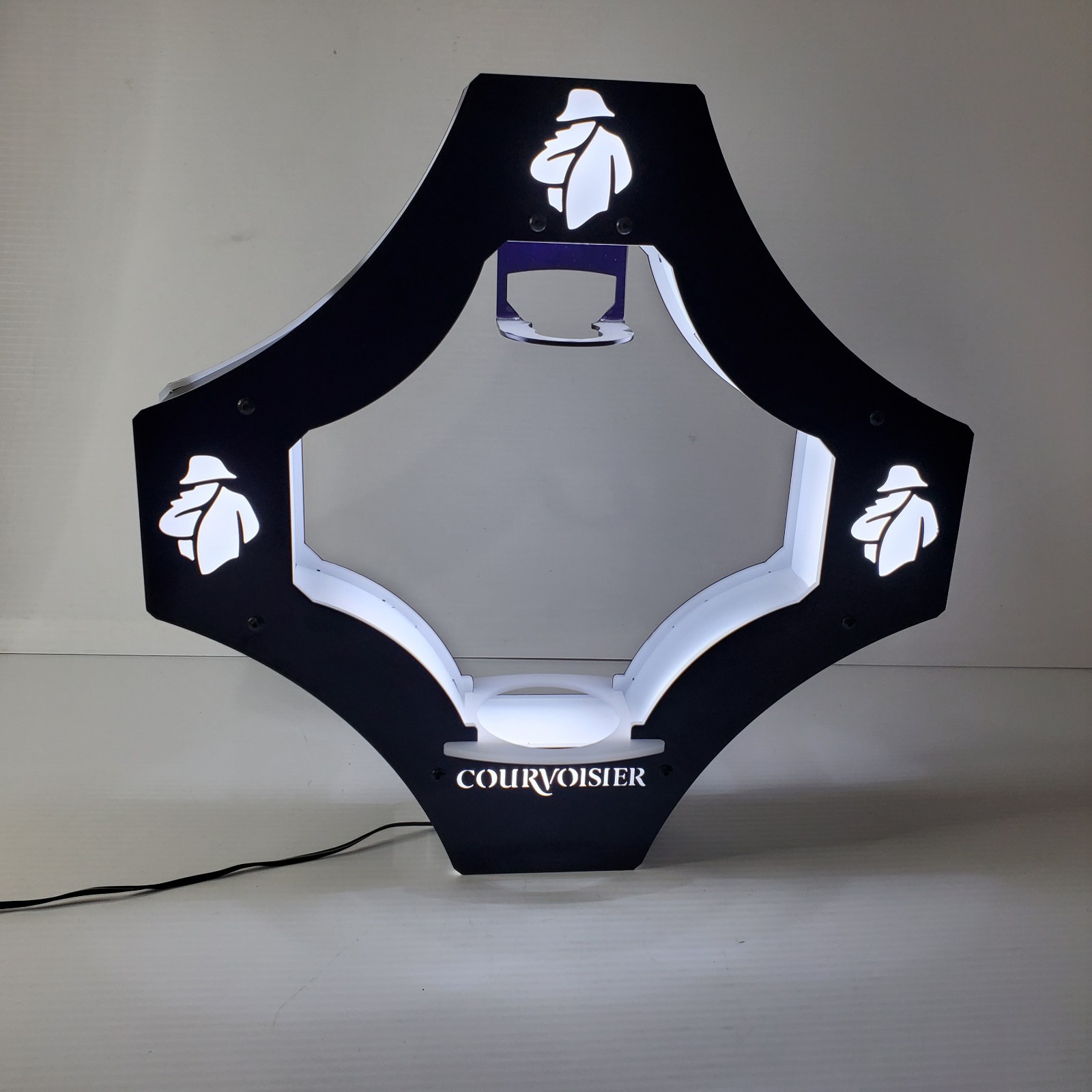 Courvoisier Light Up Store Display Bottle Holder White & Dark Navy Blue