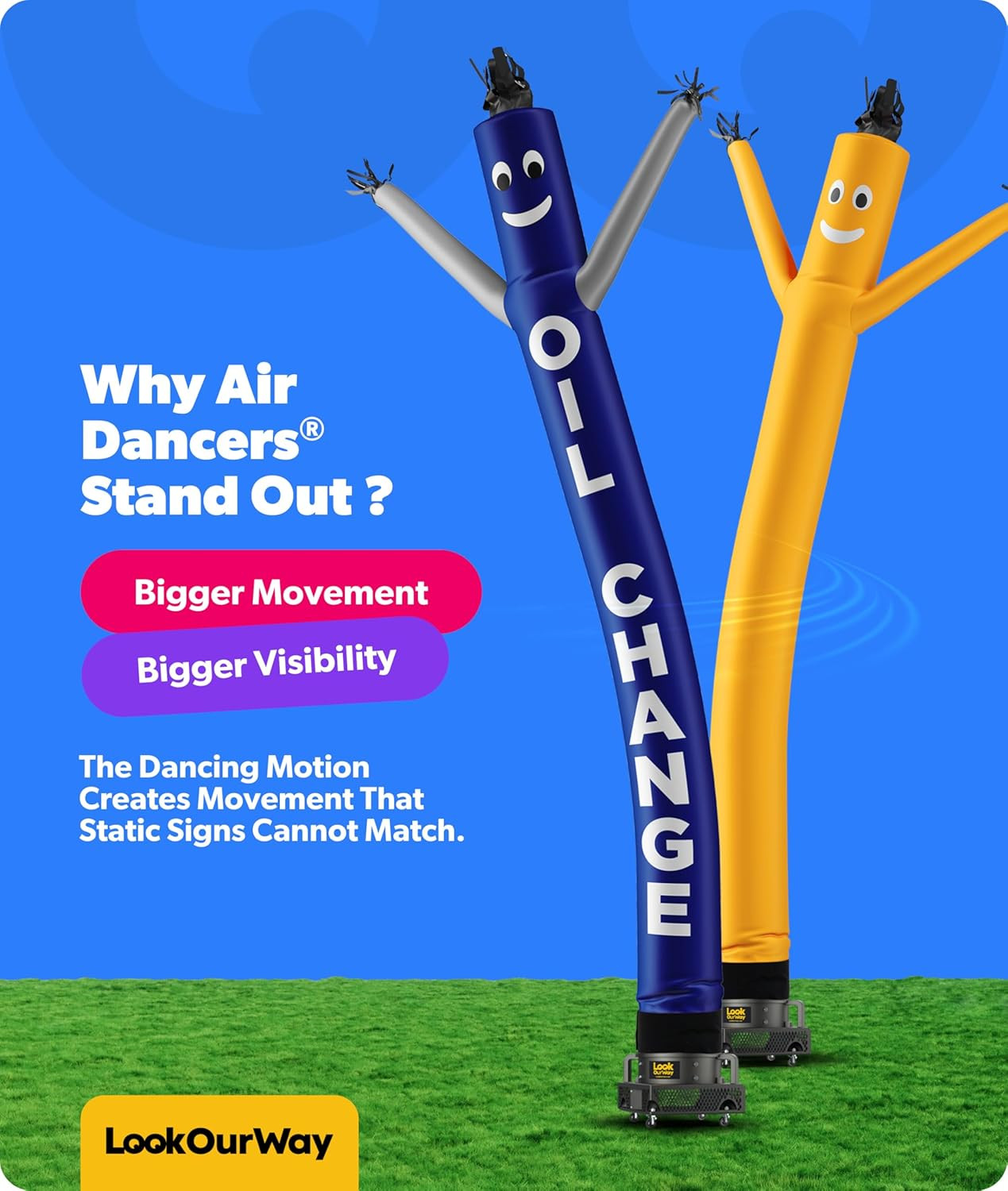 Air Dancers Inflatable Tube Man Attachment – 20 Feet Tall Wacky Waving Inflatabl