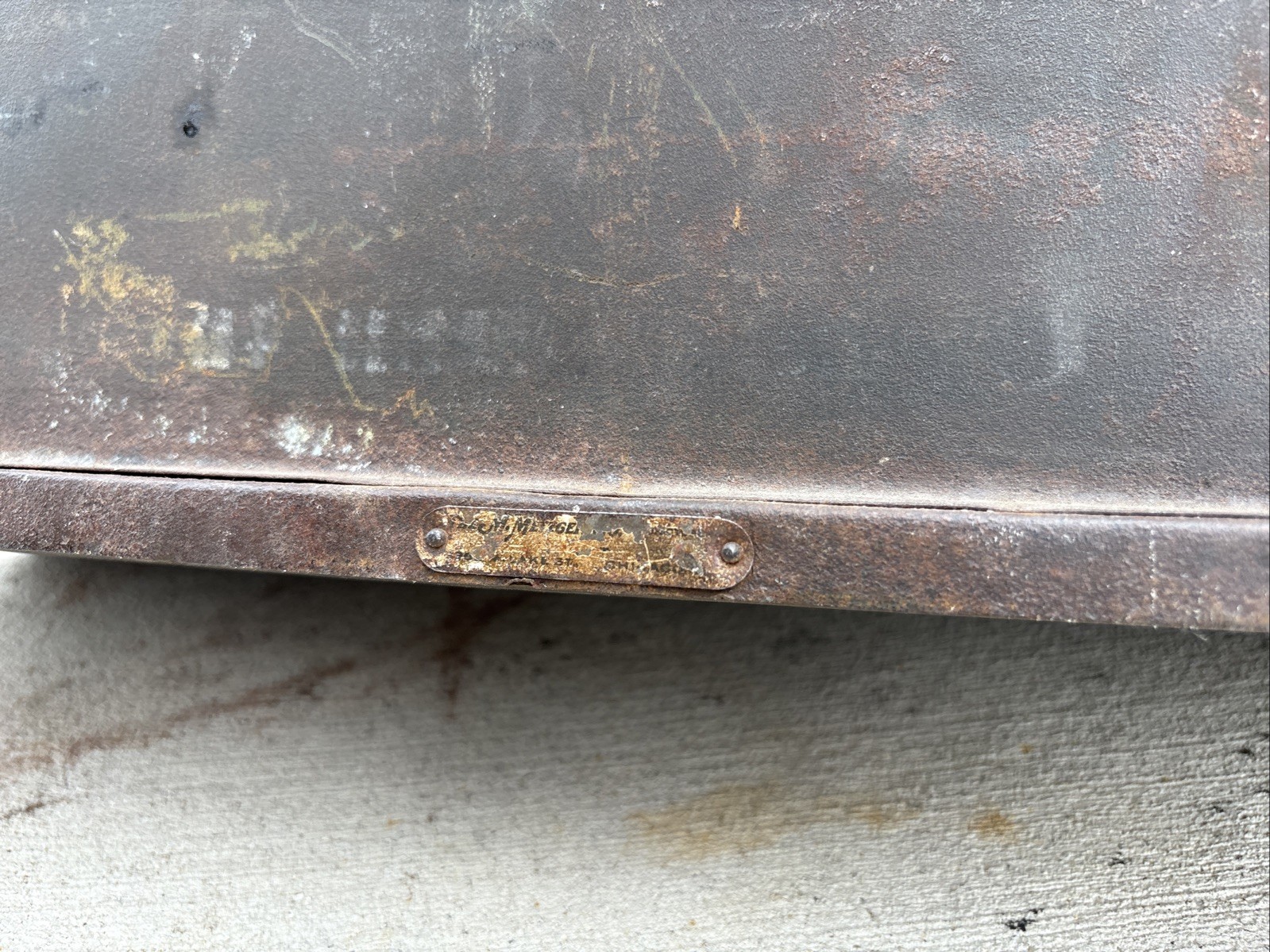 Antique Metal Parts Bin Cabinet Industrial Metzger Chicago Store Counter Display