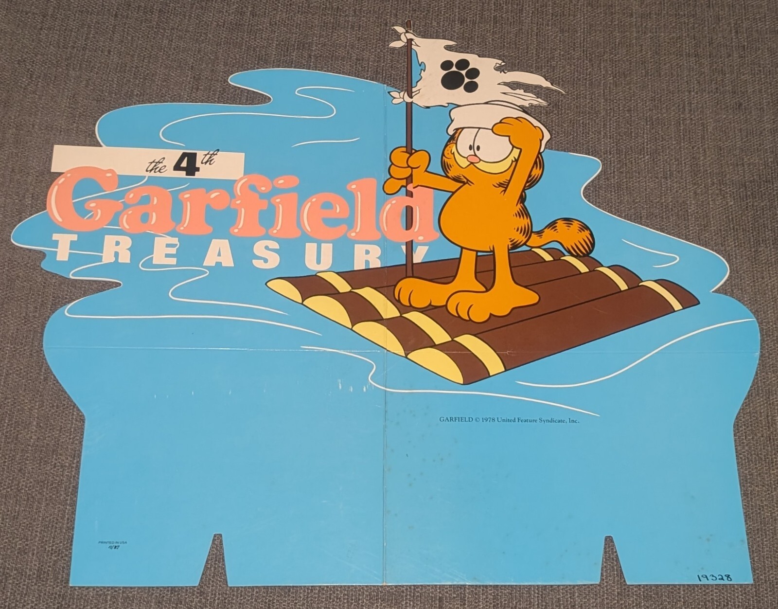 Rare 1978 Advertising Book Store Display Header, The 4th Garfield Treasury