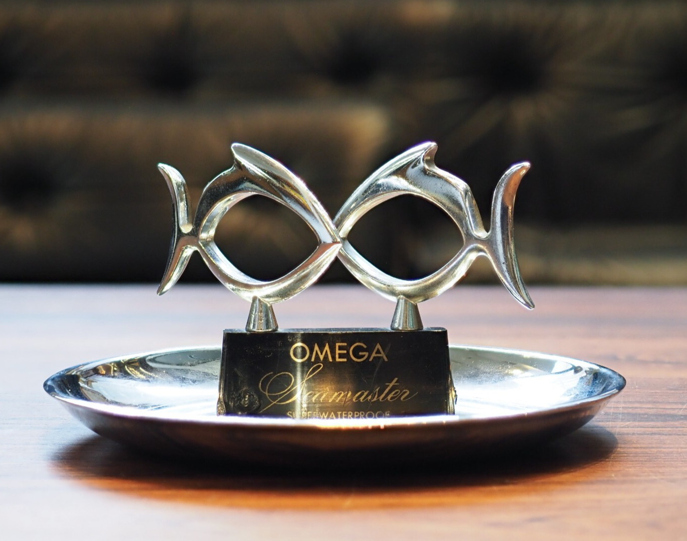 Omega 2 Fish Seamaster Superwaterproof Ashtray Tray Very Rare Good Condition