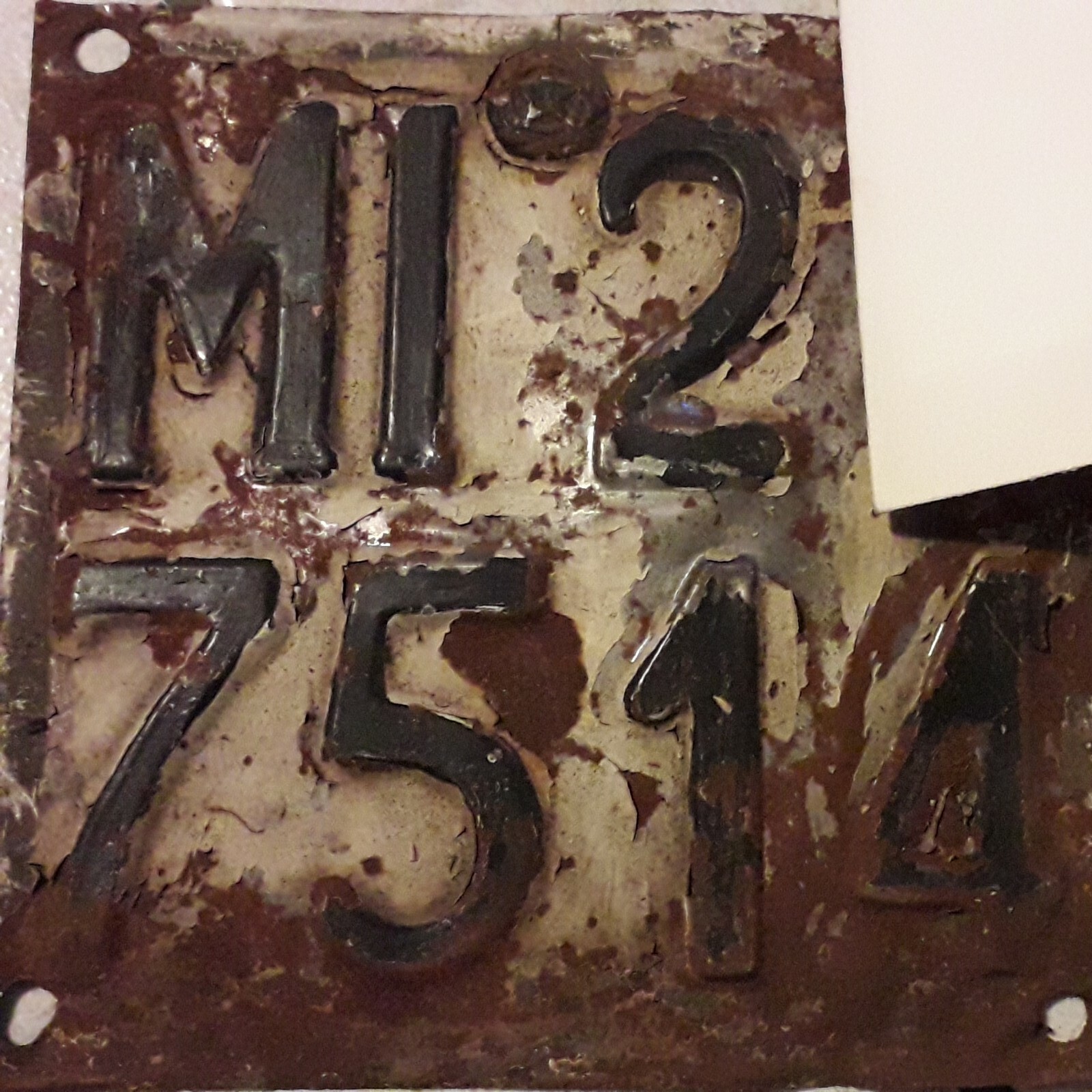 SHEET METAL PLATE 1950s/60s MOTORCYCLE – VINTAGE CAR