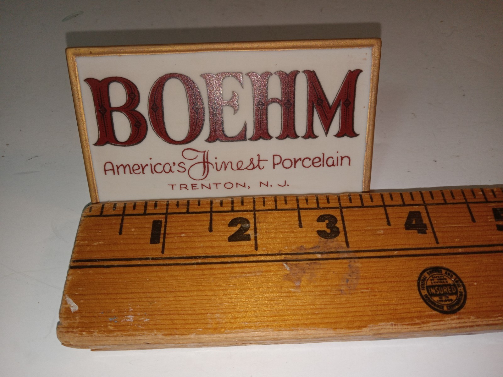 Vintage ~ BOEHM ~ Porcelain Dealer Display Store Shelf Ad Sign Plaque