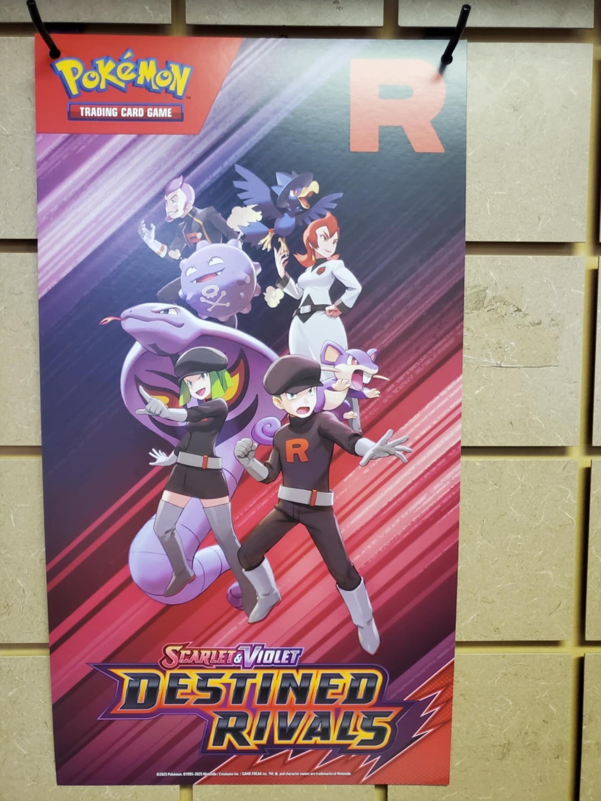 Pokemon Destined Rivals Double Sided Ceiling Banner Team Rocket 12″ x 22″