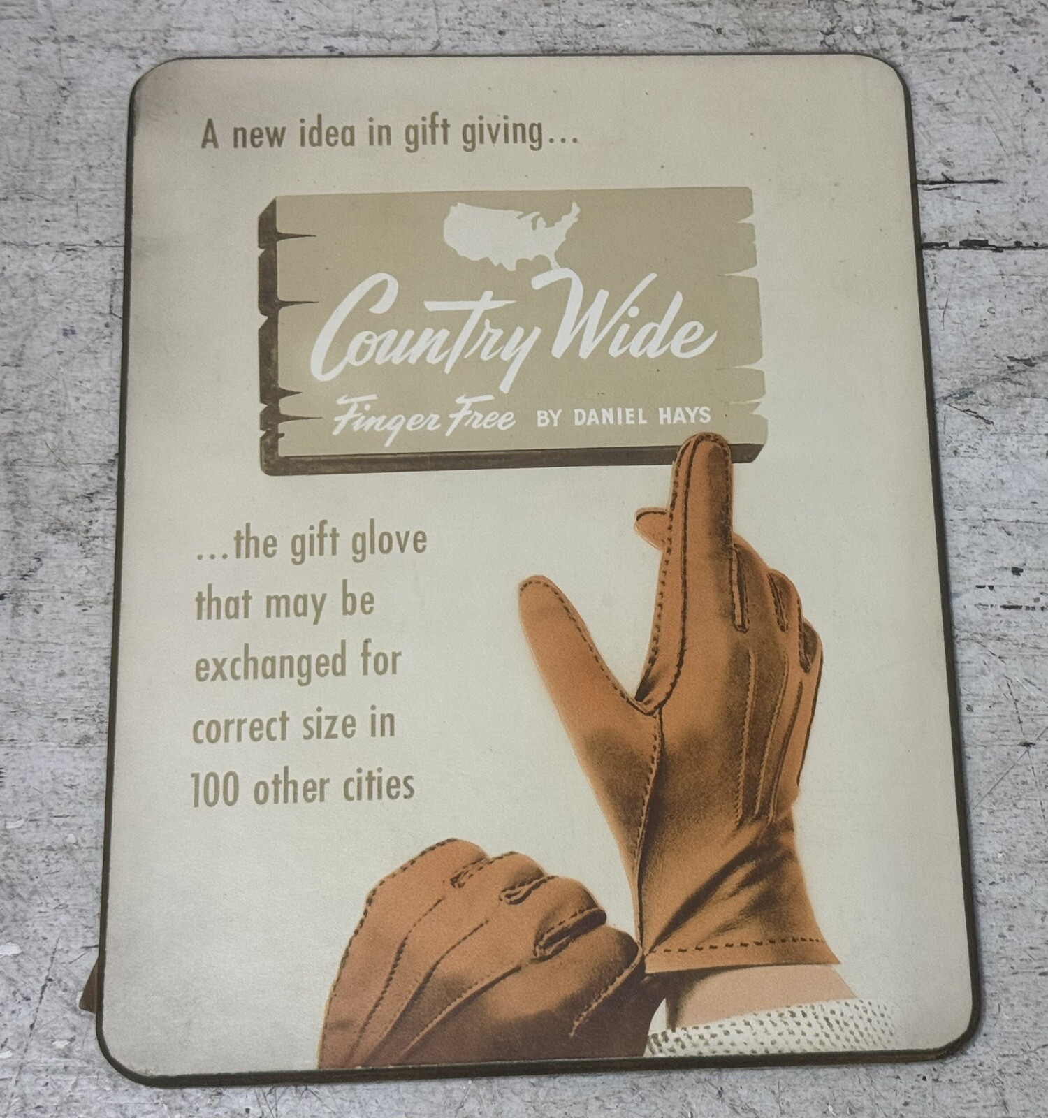 VTG Daniel Hays Gloves Sign Point Of Sale Department Store Display Advertising