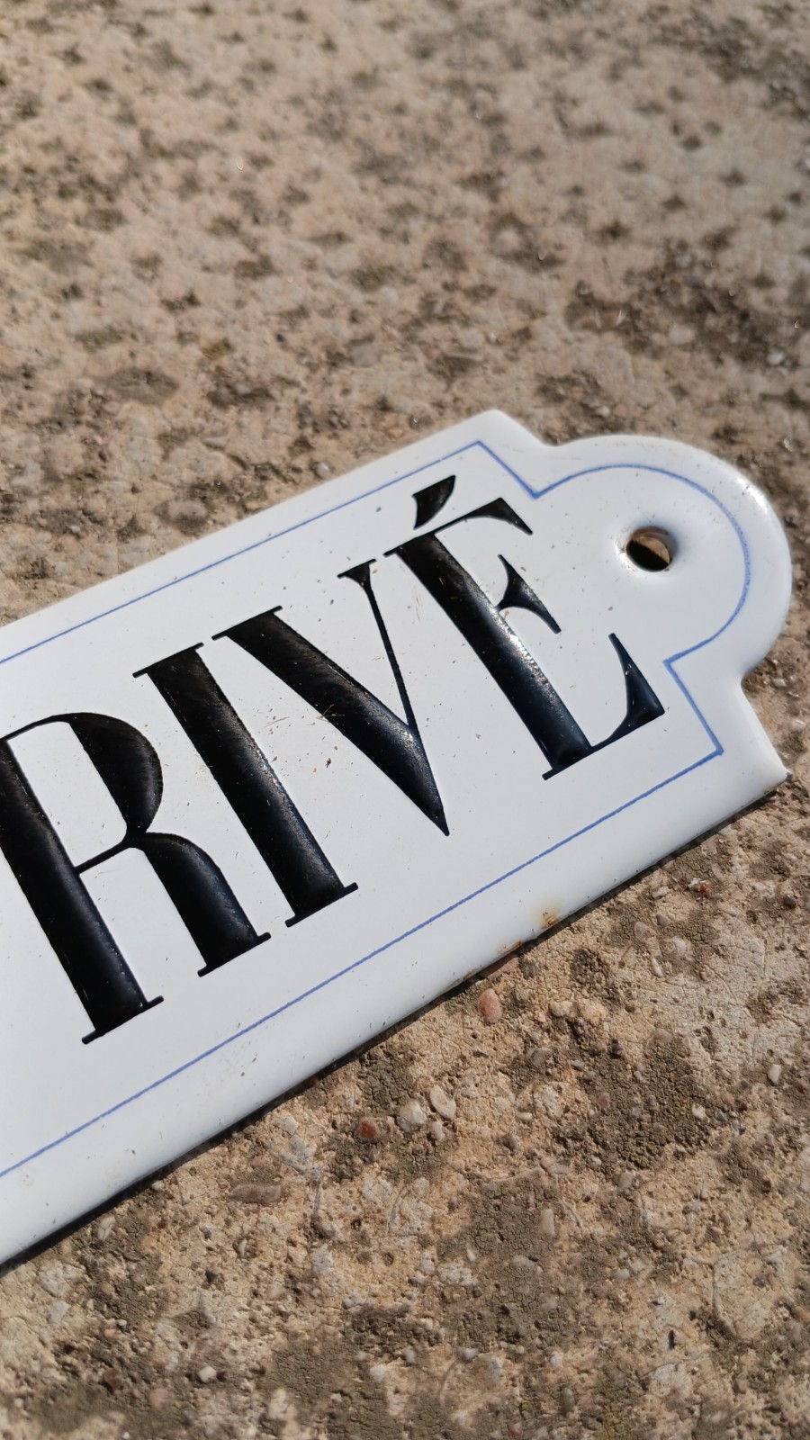 1950s Vintage France PRIVÉ Domed Enamel Sign