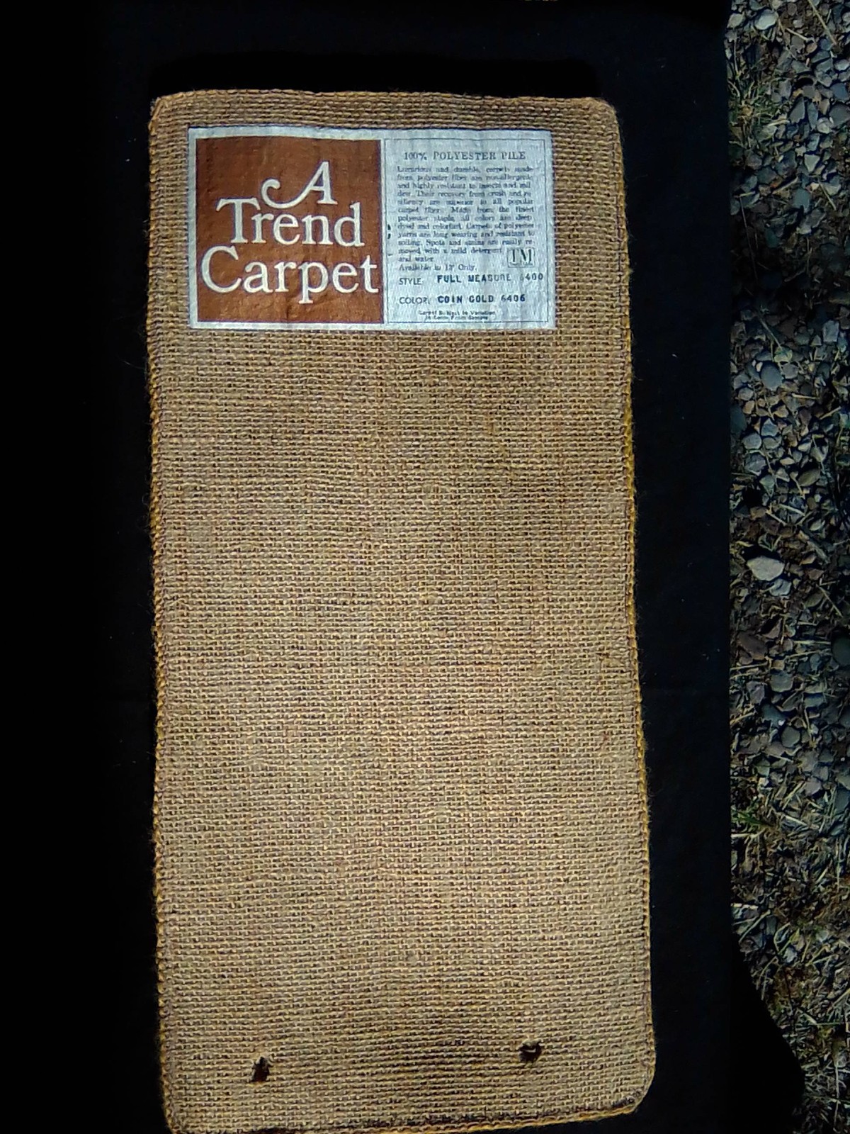 NEW/Vintage MCM A Trend 1-1/2″Thick! SHAG Carpet Sample 1974 Coin Gold 18″x8.6″