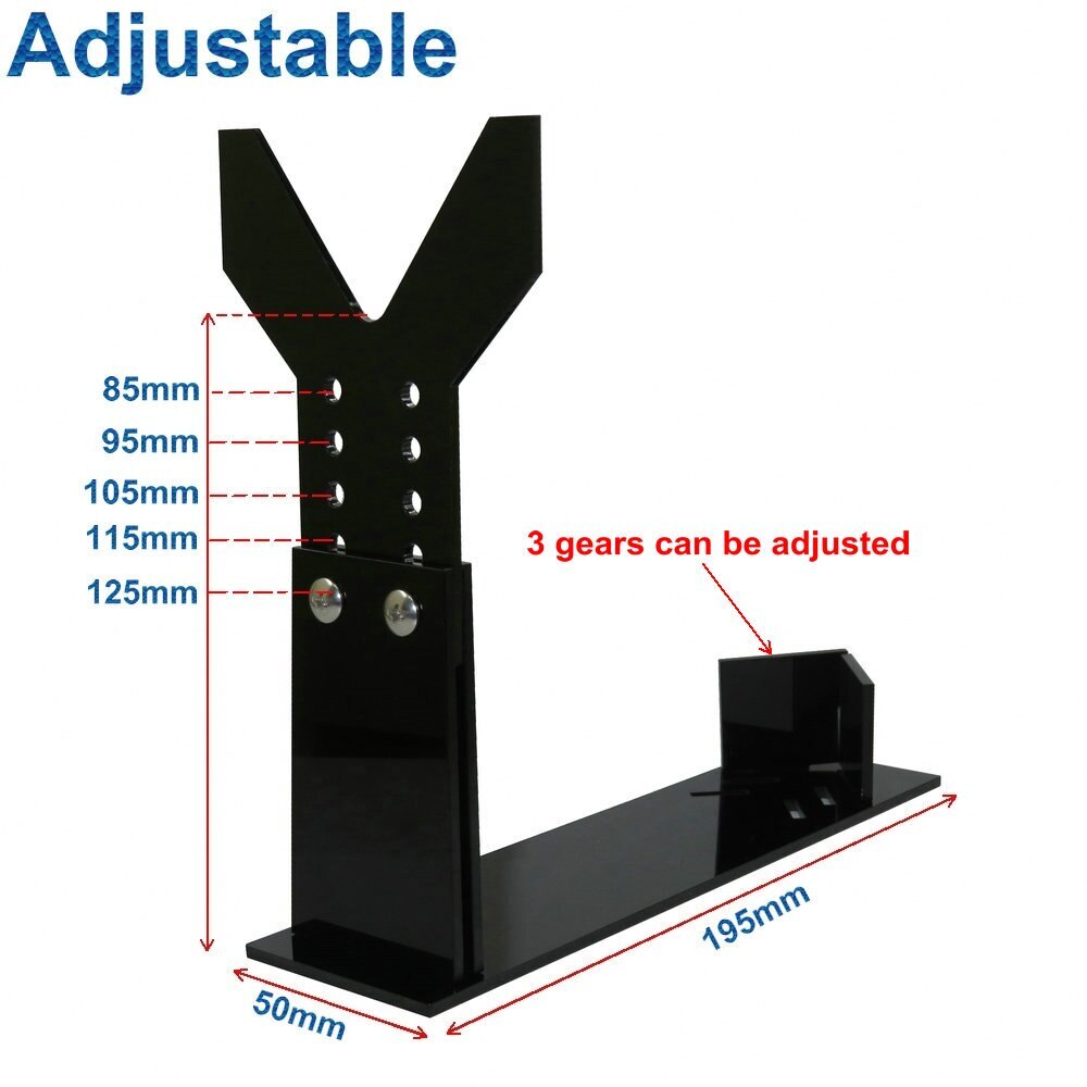 Pistol Display Stand Black Acrylic for Pistol Revolver,Toy Gun,Adjustable Stand