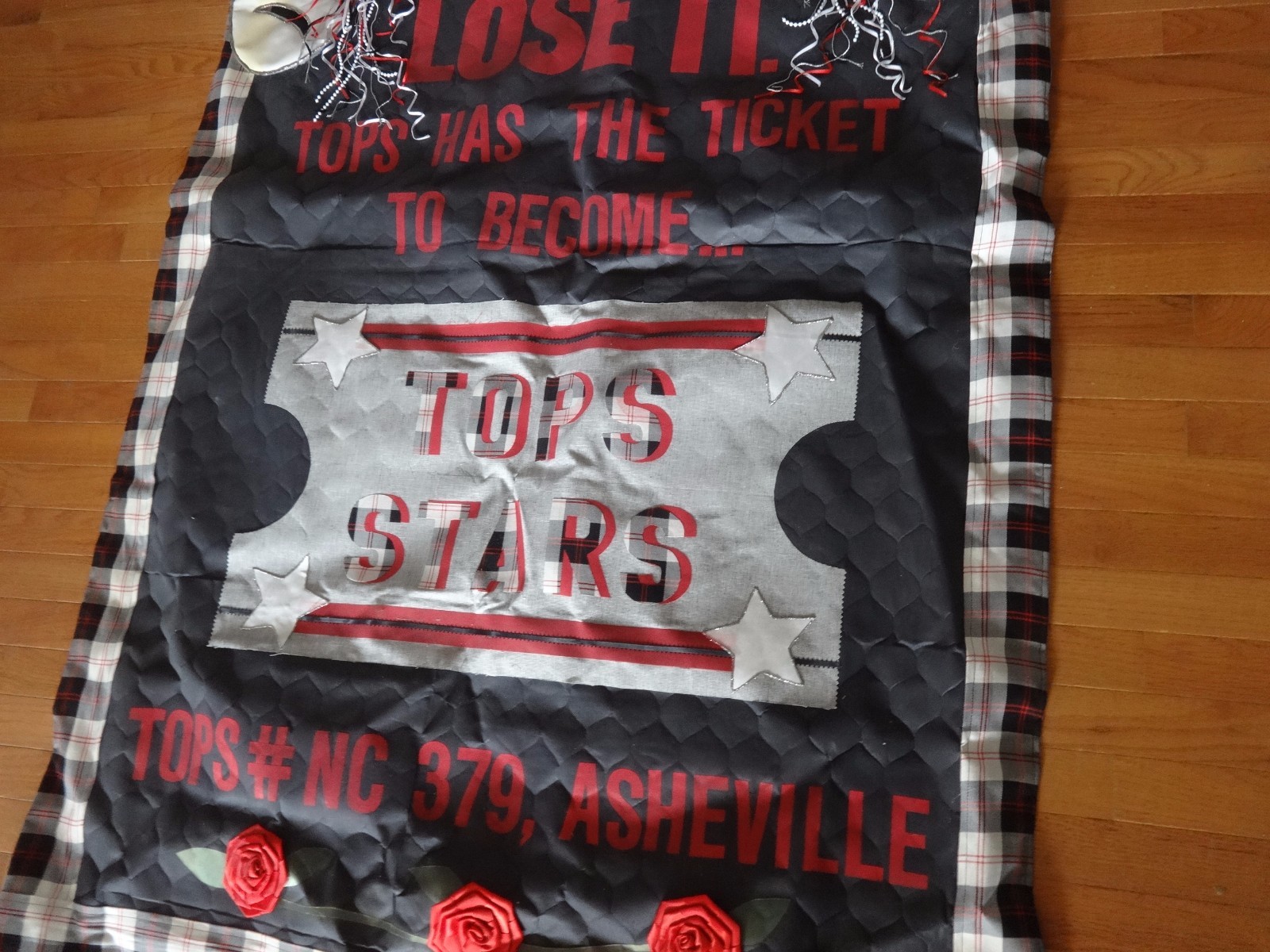 VTG 70’s TOPS KOPS Diet Club Weight Loss Cloth Banner Asheville NC Club 44X66