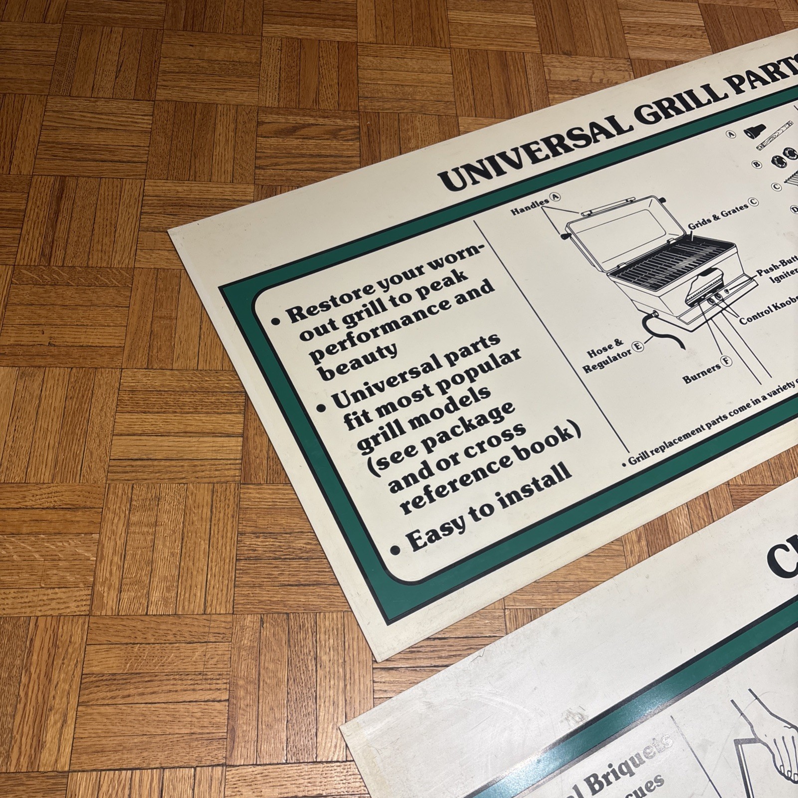 1989 Central Hardware Vinyl Store Displays (2) – 47 3/4 x 19 3/4” – Grills