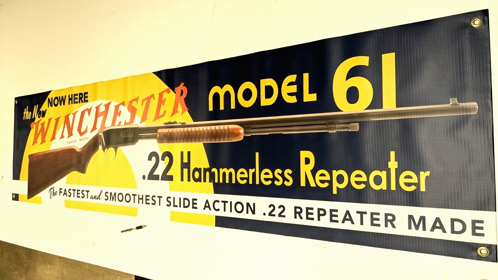 WINCHESTER Model 61 Vintage Style Banner Display Promo Sign