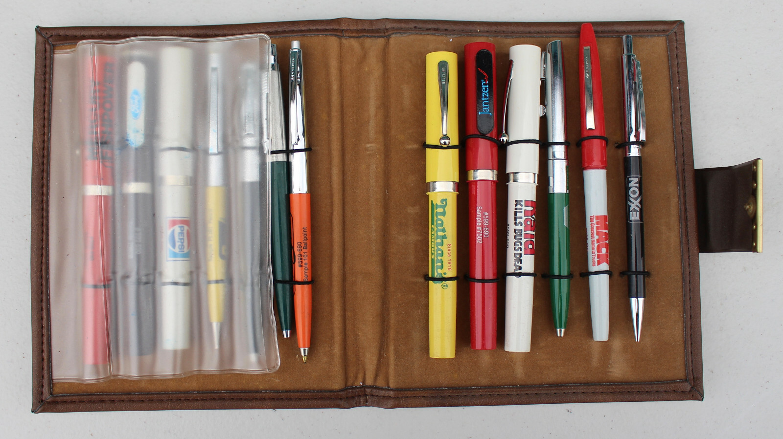 Vintage Brown & Bigelow Sheaffer Advertising Salesman Sample Kit w/ 13 Pen Ad