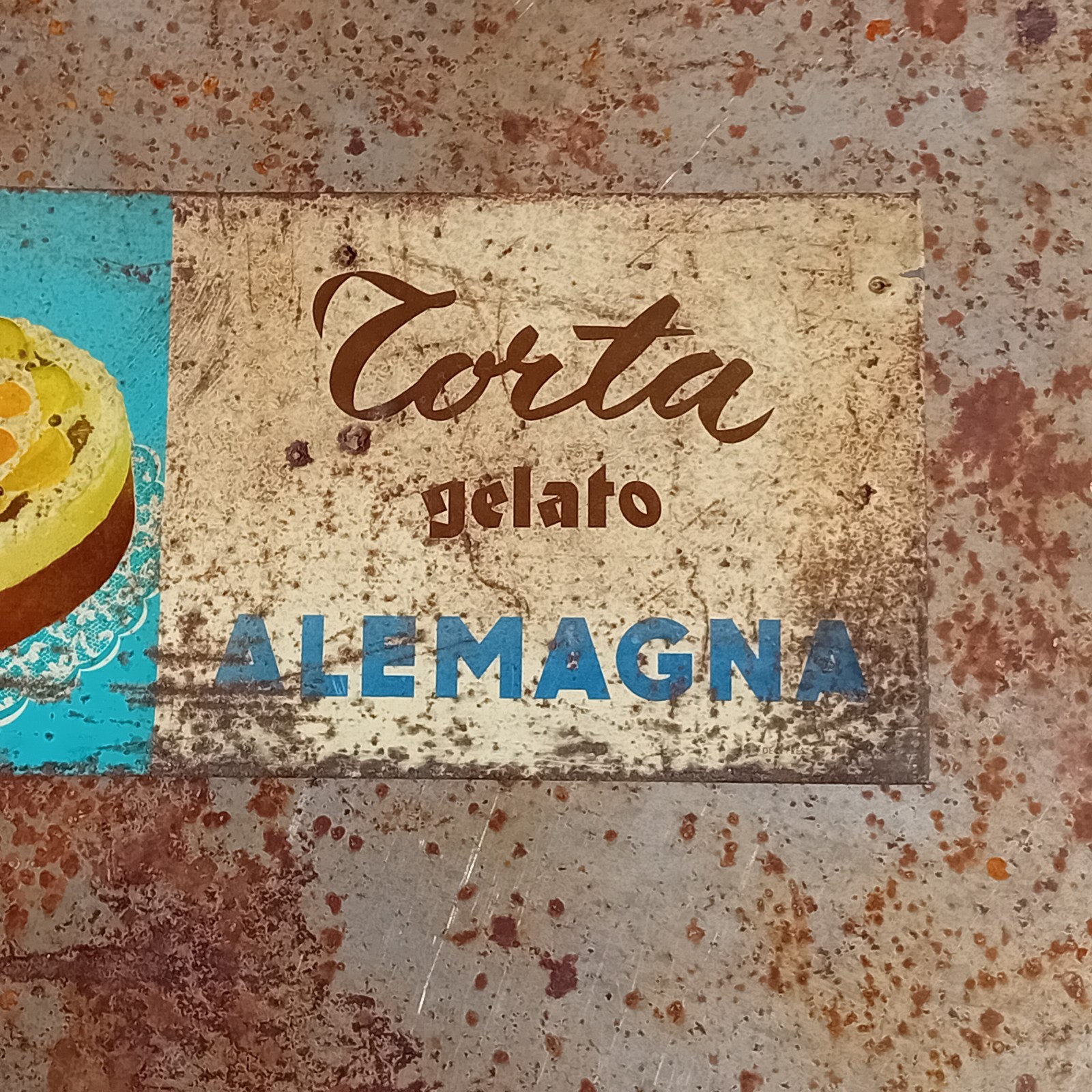 Rare German Ice Cream Table Sign