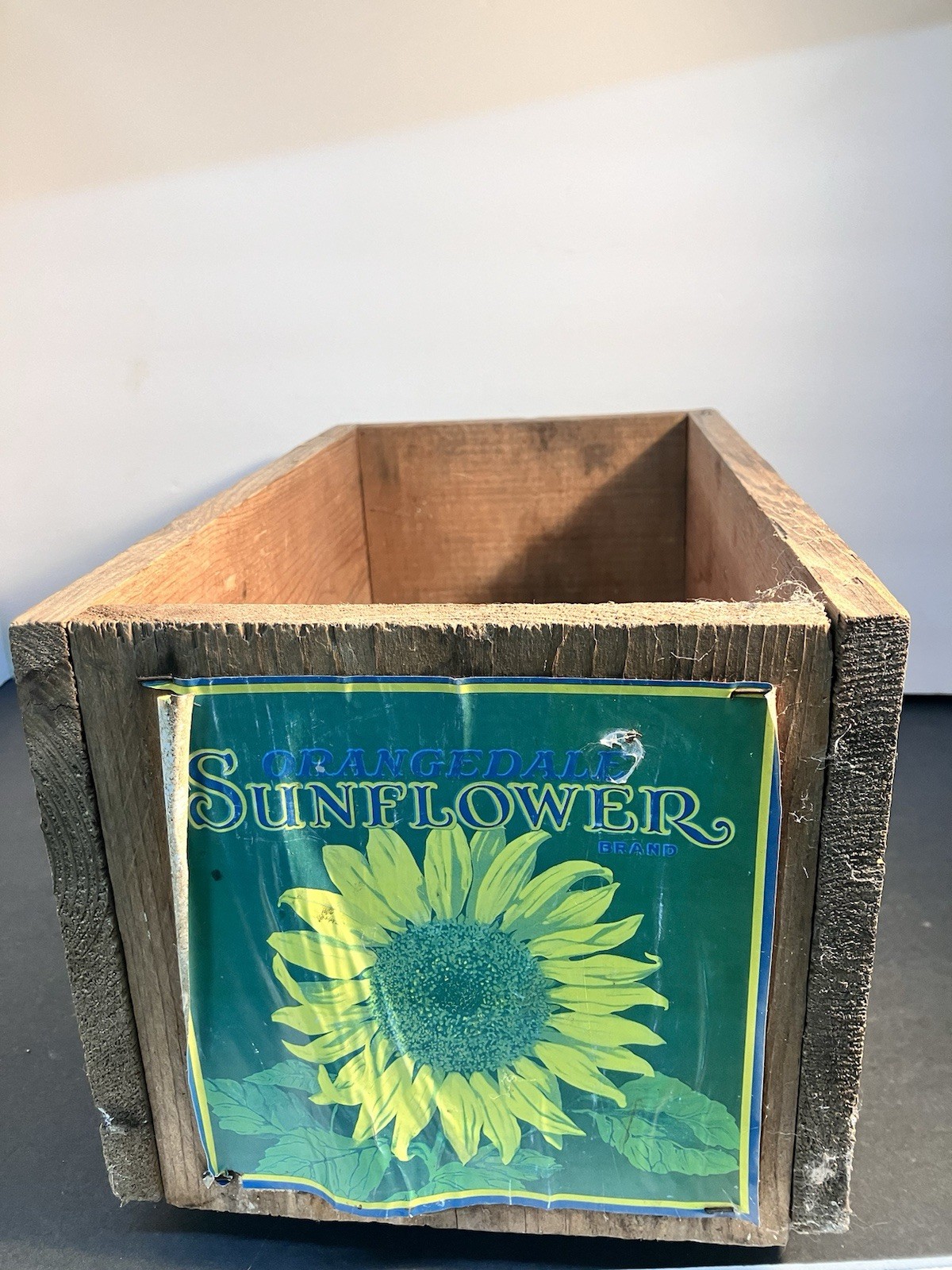 Vintage Orangedale Oranges Sunflower Wooden Display Crate Advertising