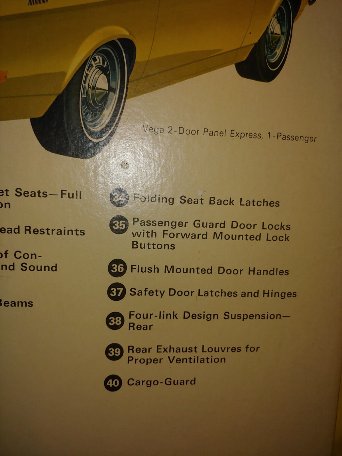 Vintage 1970 Huge 60″ x 40″ Chevrolet Vega Dealership Showroom Cardboard Poster