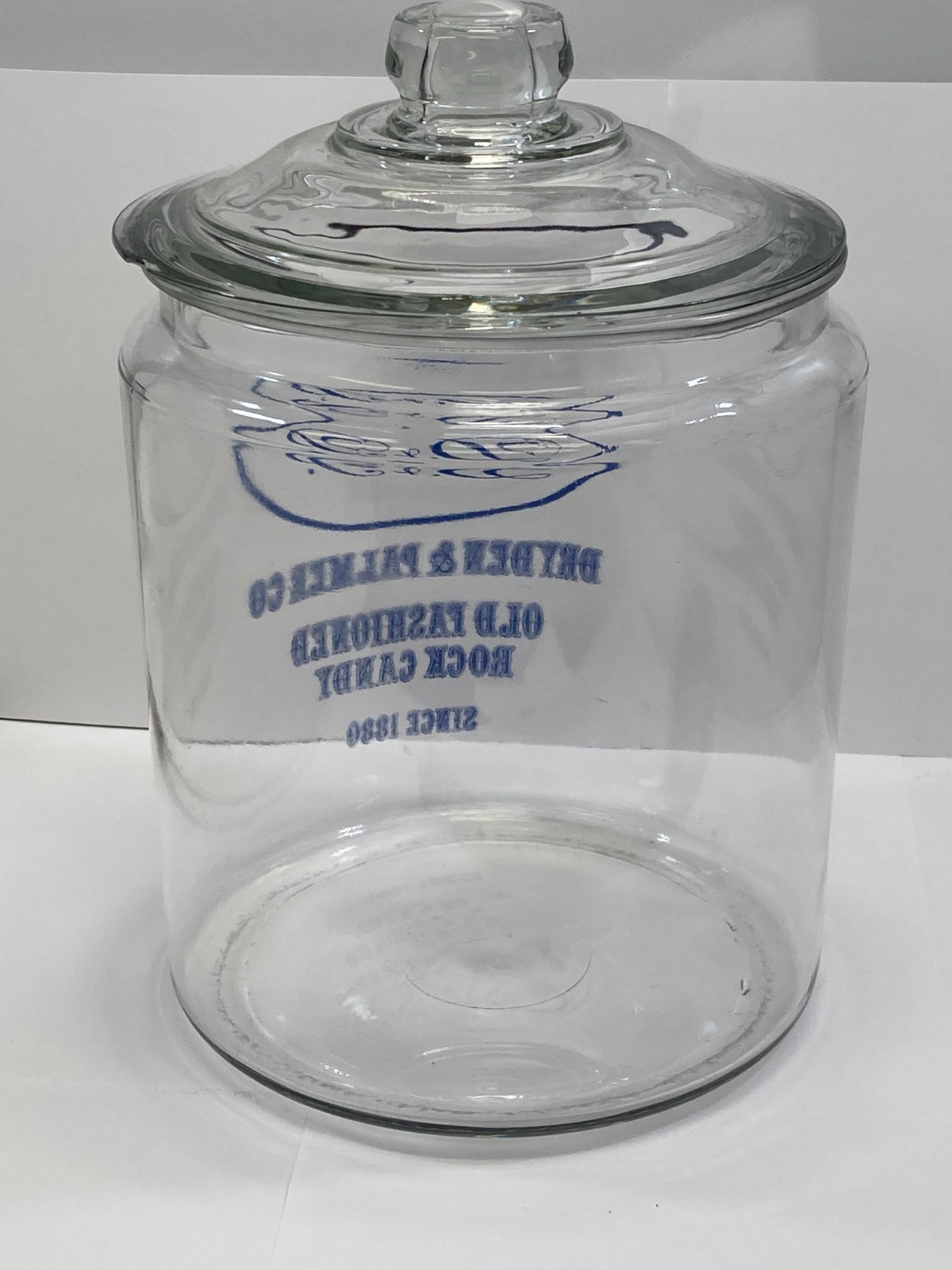 Clear Oval ~ D&P Dryden & Palmer Glass Rock Candy Jar With Lid General Store