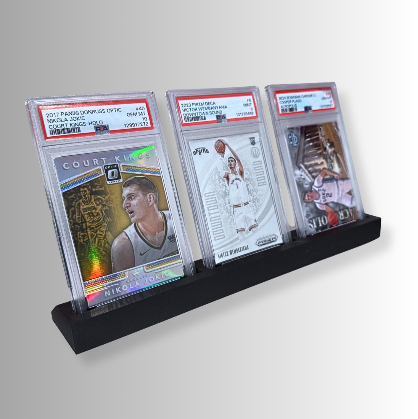 3 Card Slab Display Stand Standard Size Trading Card Display