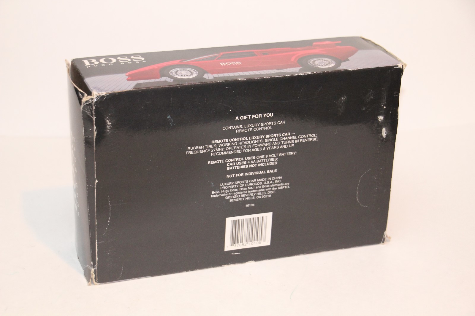 HUGO BOSS REMOTE CONTROL SPORTS CAR ORIGINAL BOX LAMBORGHINI VINTAGE ADVERTISING