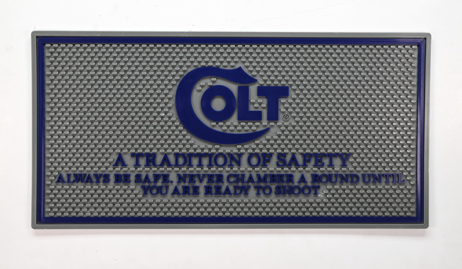 Colt Python Counter Gun Mat. Grey And Blue. Very Vibrant Color. Serpentine Logo