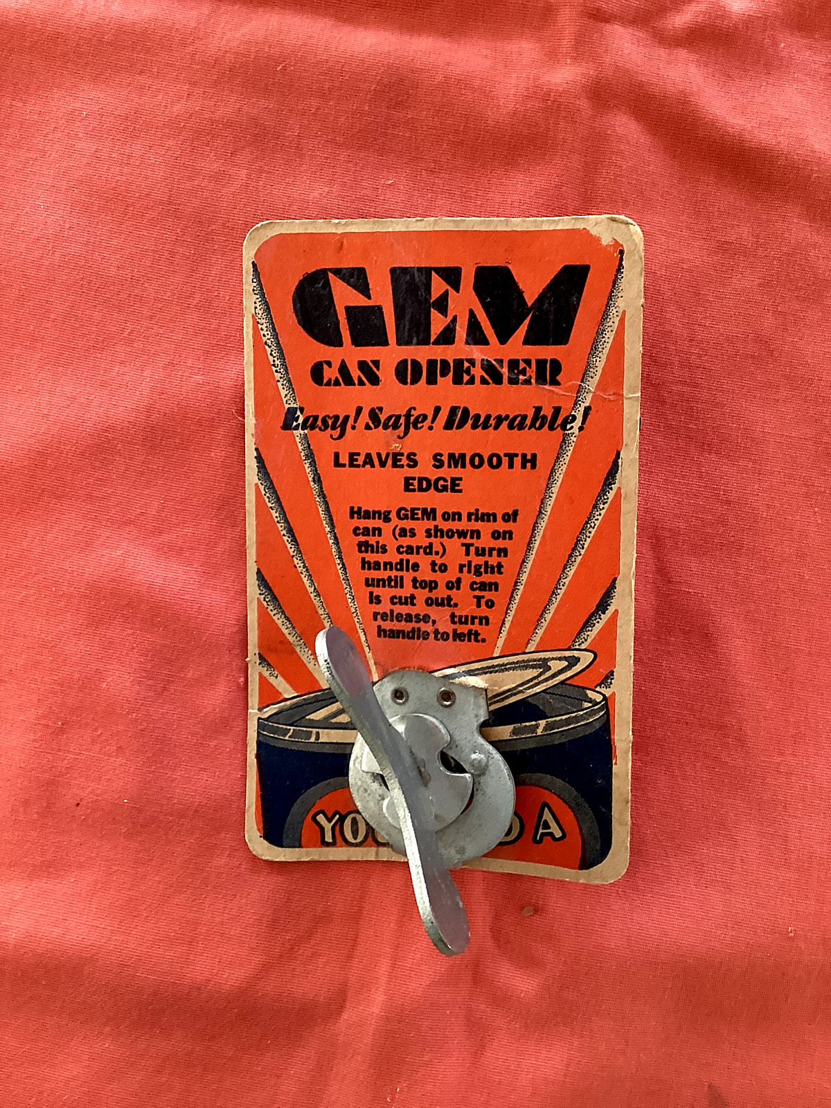 Vintage Unused Original Card GEM Lock & Twist Can Opener Reliable Mfg.,Chicago