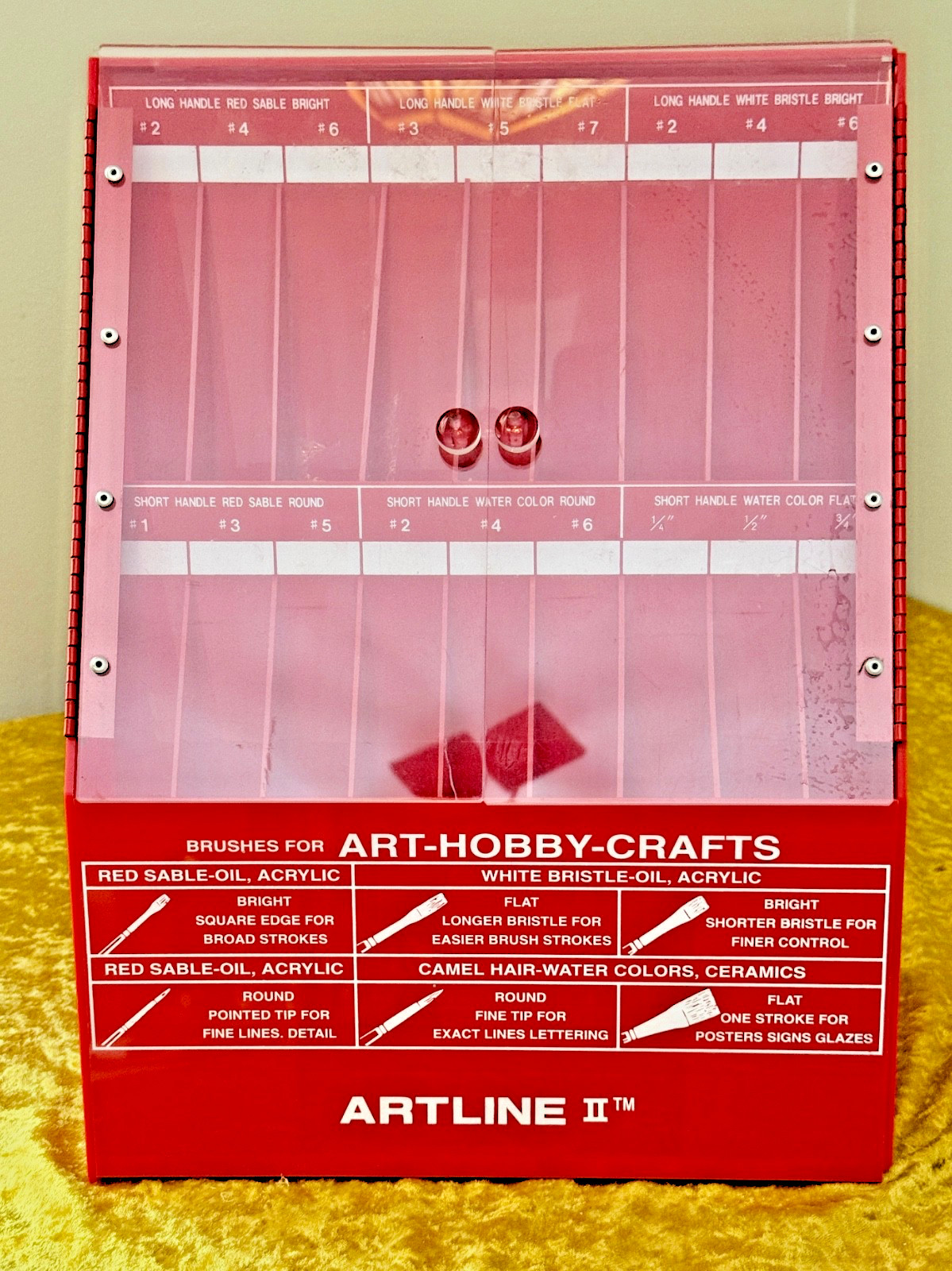 Vintage 60’s or 70’s ARTLINE II ARTIST BRUSH ACRYLIC COUNTERTOP STORE FIXTURE