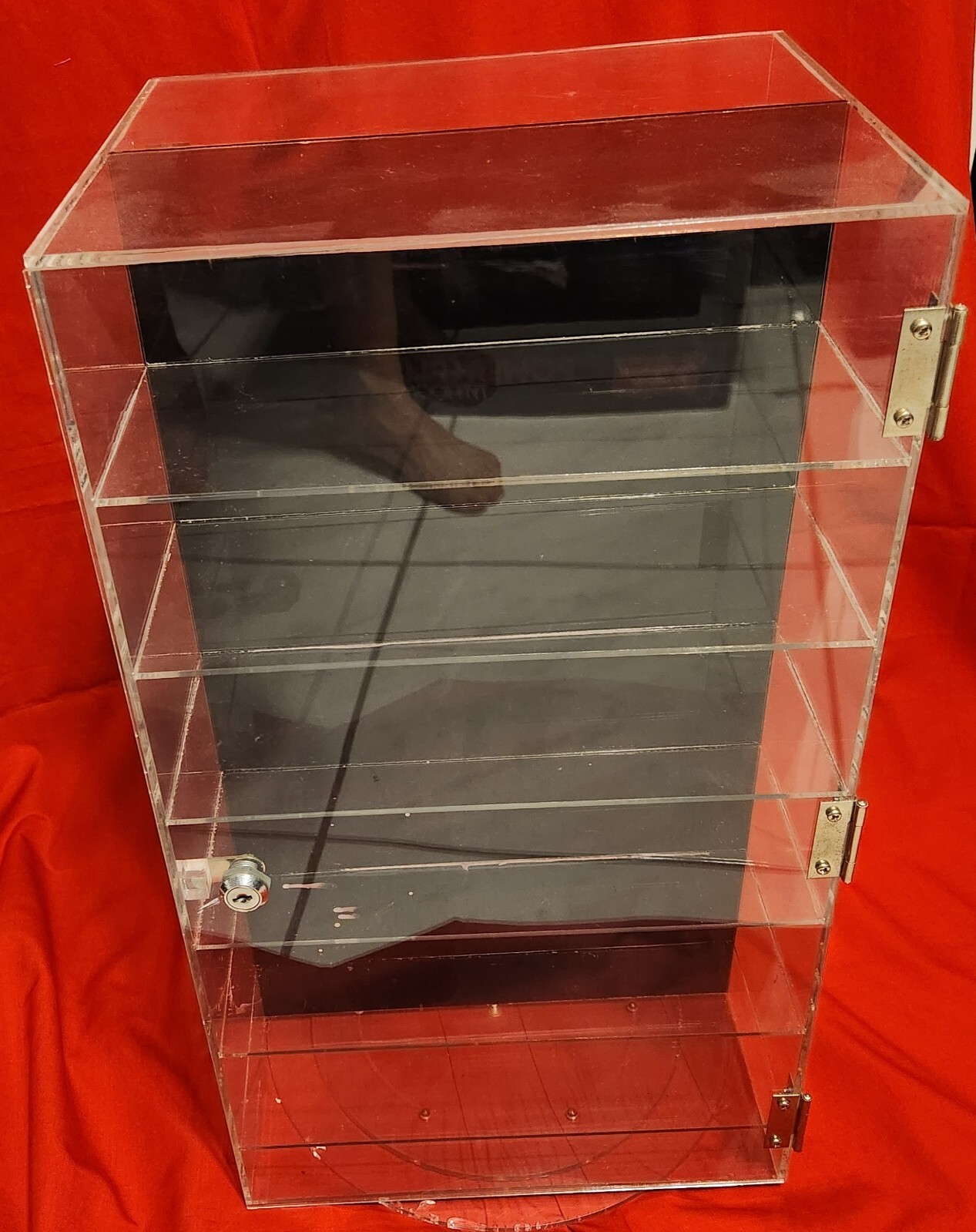 7-Shelves per side, Acrylic Display Case – 12”W x 10 .5”D x 22″H – With Lock.