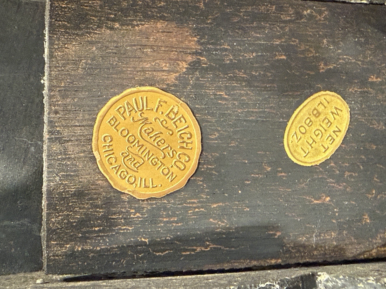 Antiq Paul F. Beich Candy Co Carriage Store Display Container Box Original Tags
