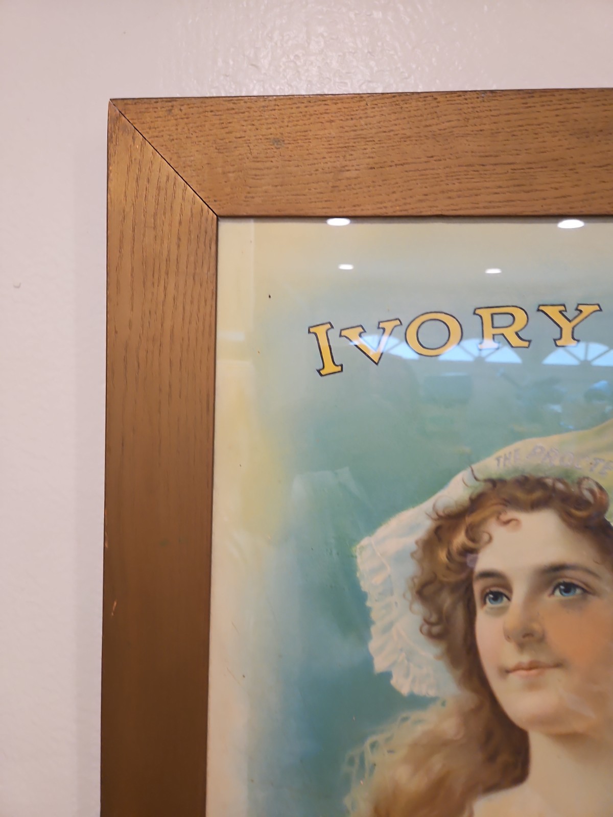 1904 Beautiful Ivory Soap Antique Advertising Sign W OG Frame “it Floats”!