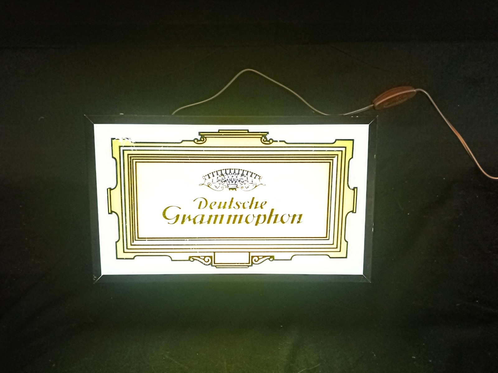 Antique Deutsche Grammophon Neon Light Sign 1970s 900s Advertising Sign