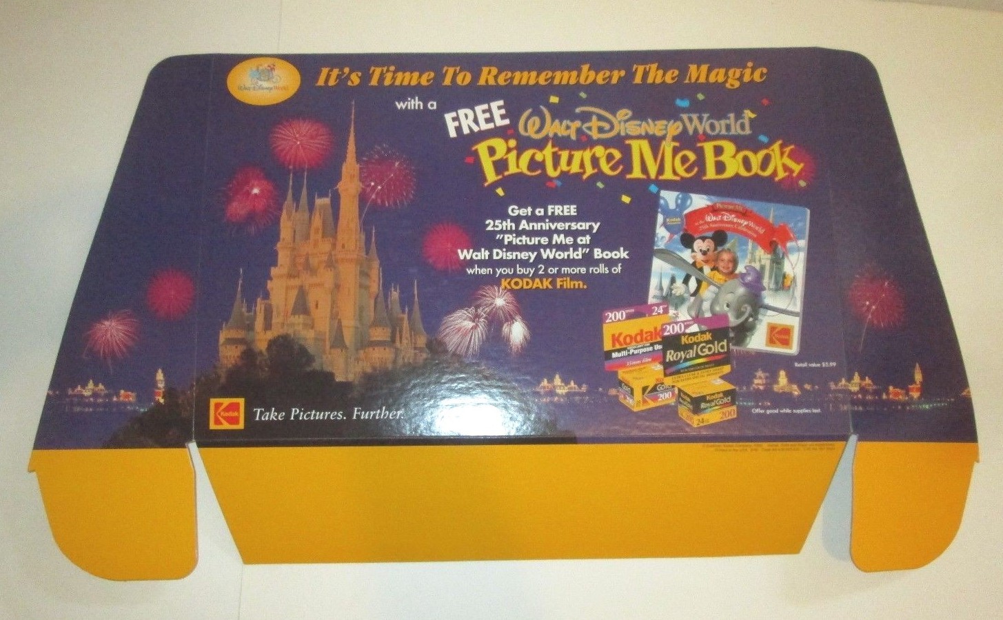 DISNEY WORLD KODAK FILM MEMORIES BOOK OFFER RETAIL STORE DISPLAY HEADER CARD ’96