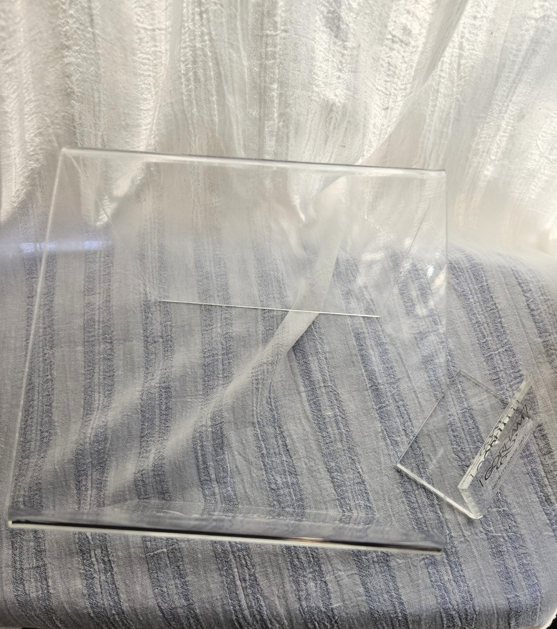 GORHAM clear acrylic advertising store display X 2