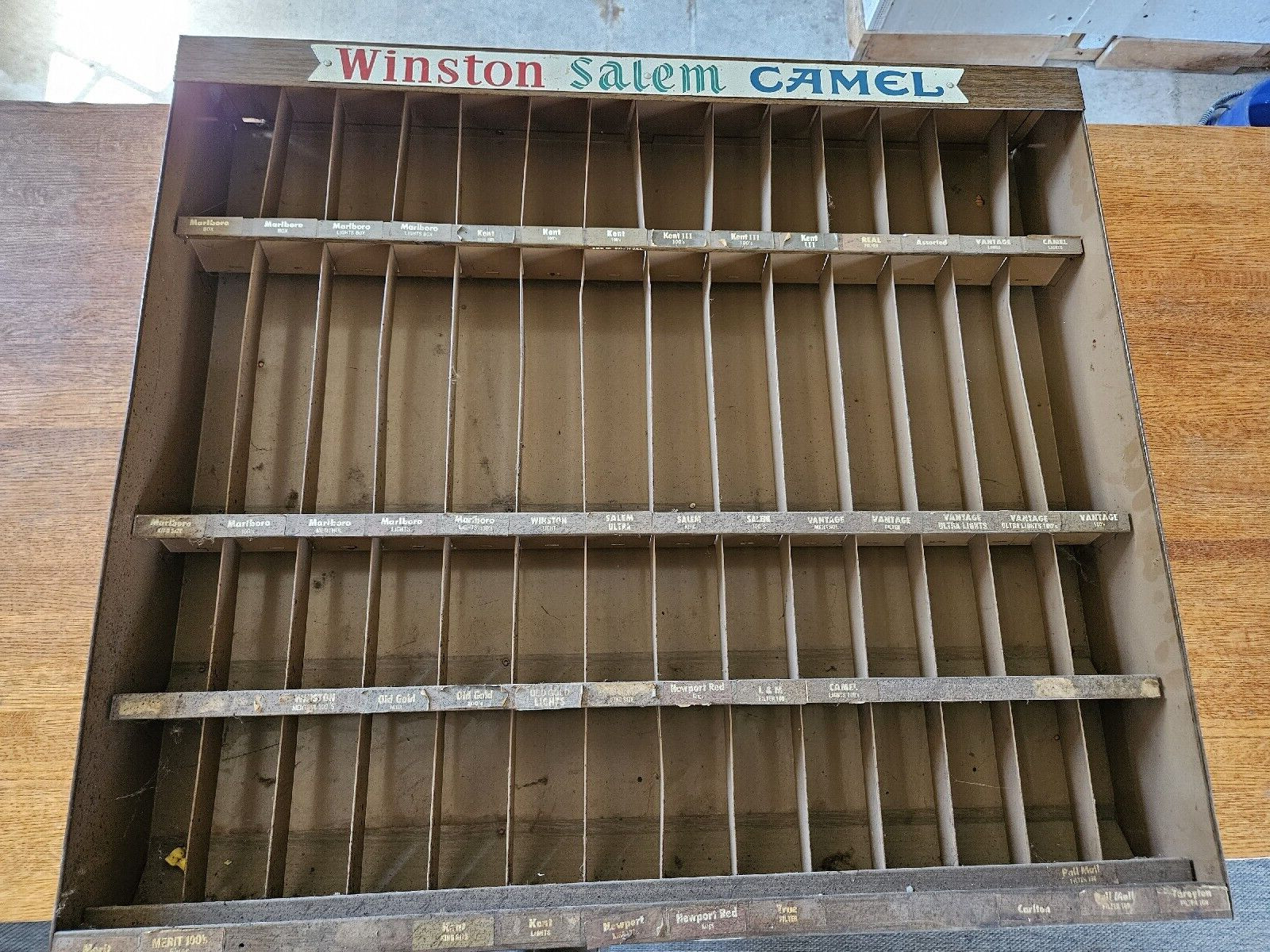 Vintage Metal Cigarette Store Display Sales Rack Case – Winston, Salem, Camel