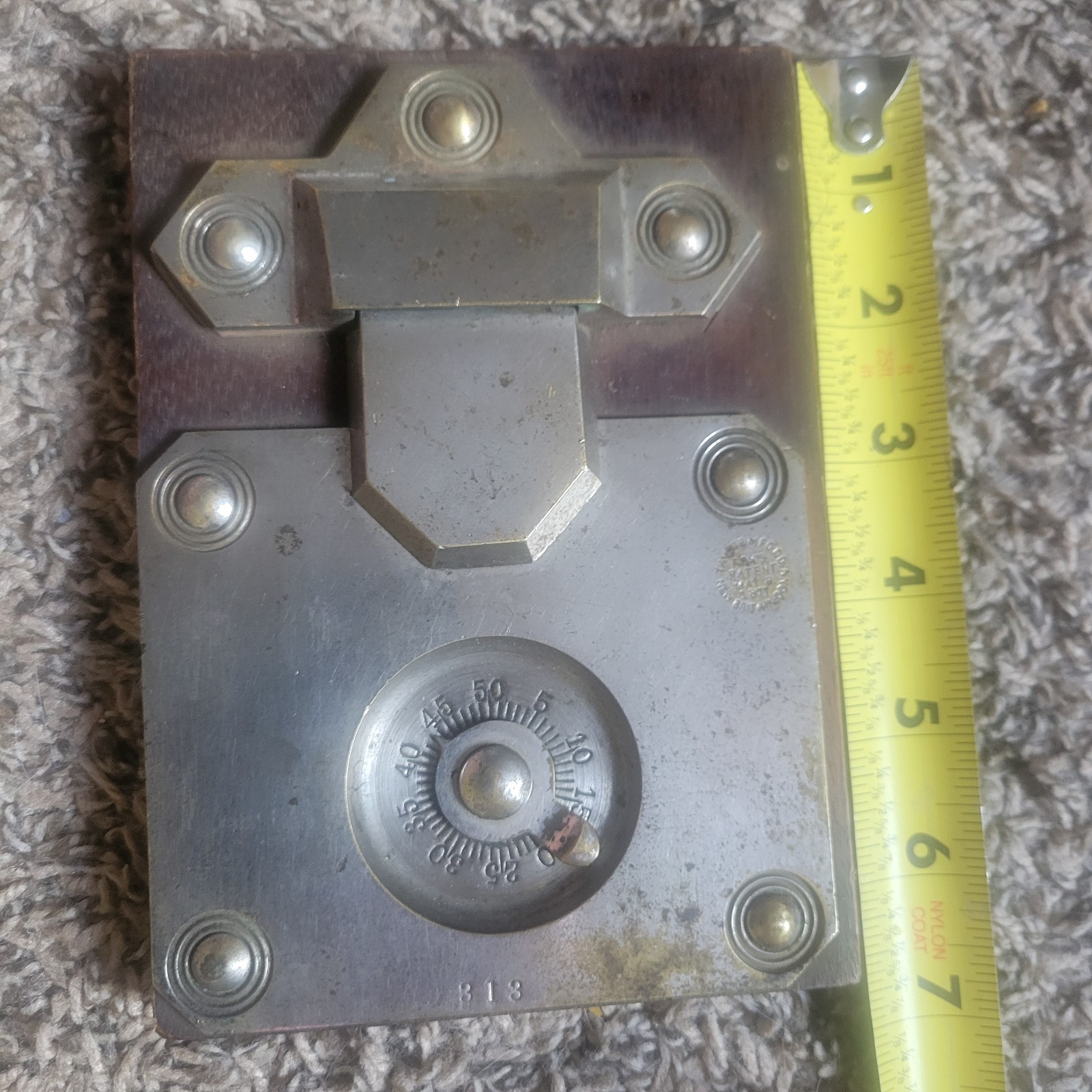 Antique General Store 1877 Trunk Combo Lock Display Salesman Sample Fox Patent
