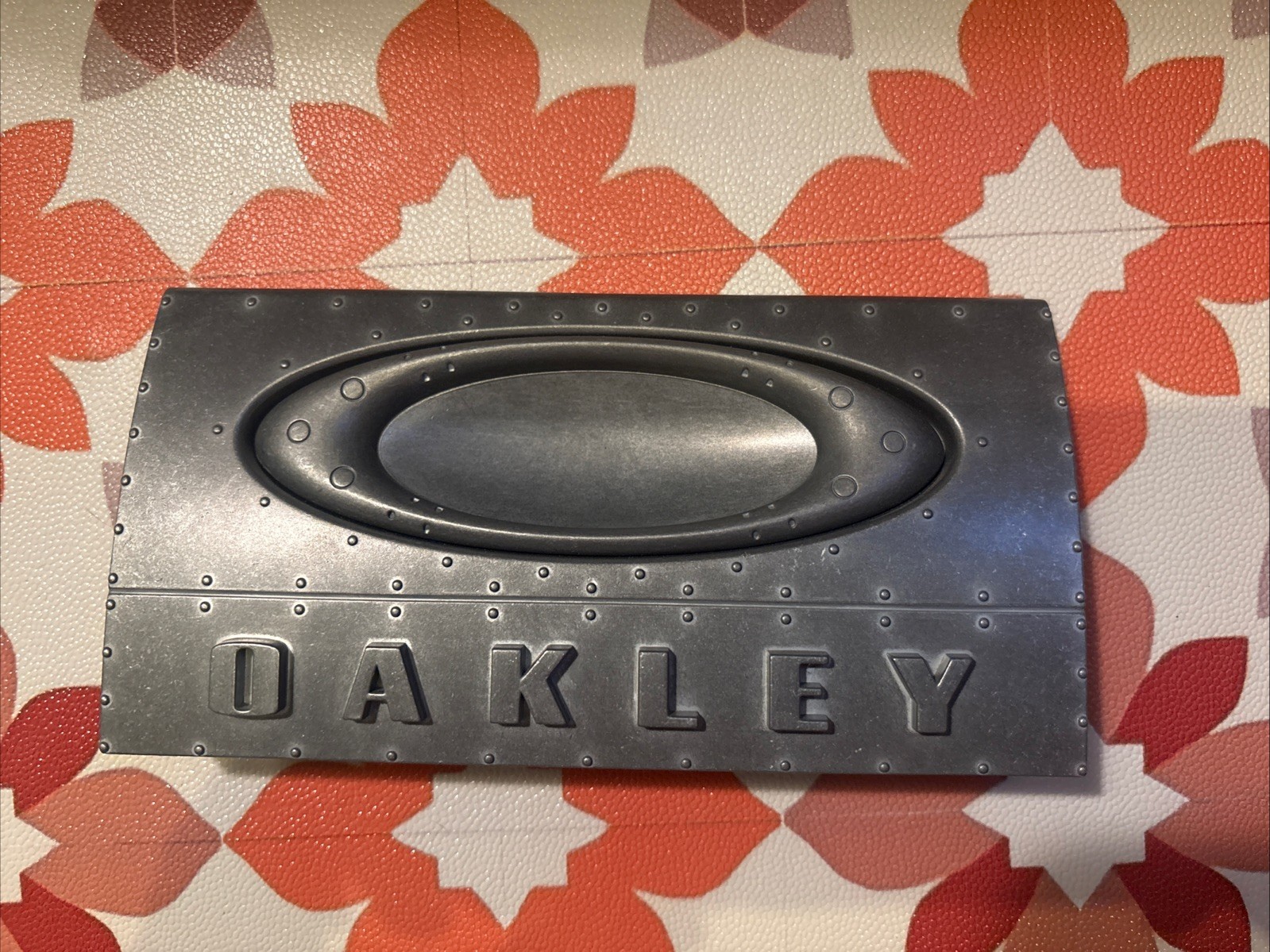 Vintage Oakley Icon X Metal Block Display Rare Collectible HTF AUTHENTIC