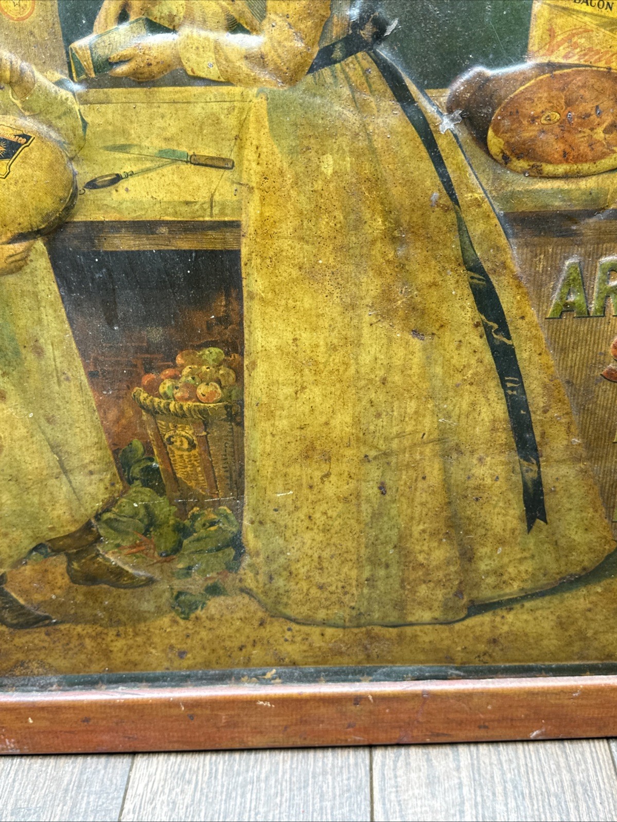 Vintage ARMOUR & CO Tin Advertising Sign Armours Star Hams & Bacon