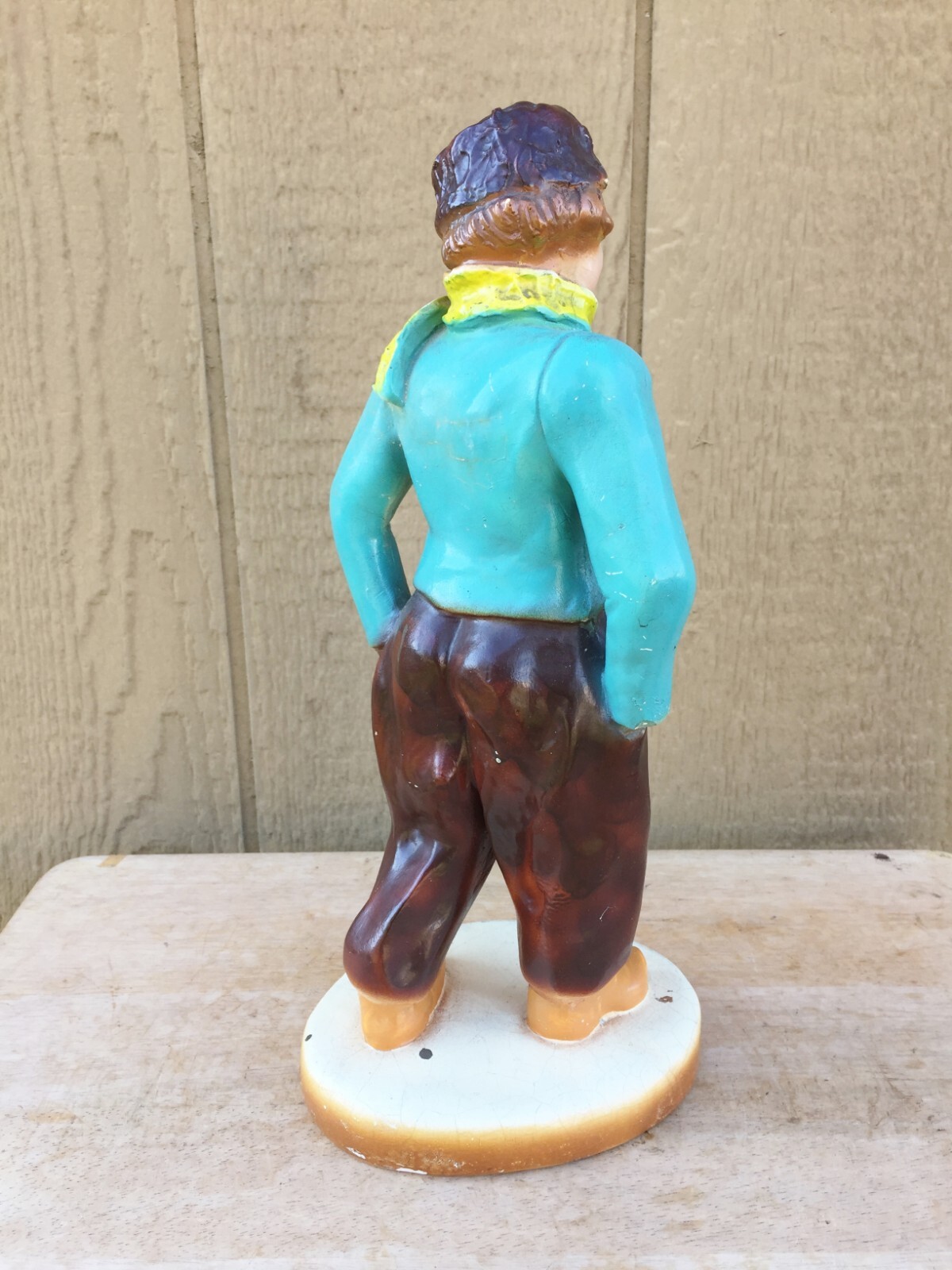 Vintage Plaster Statue Figure Store Advertising Display Winter Wear Girl 13″