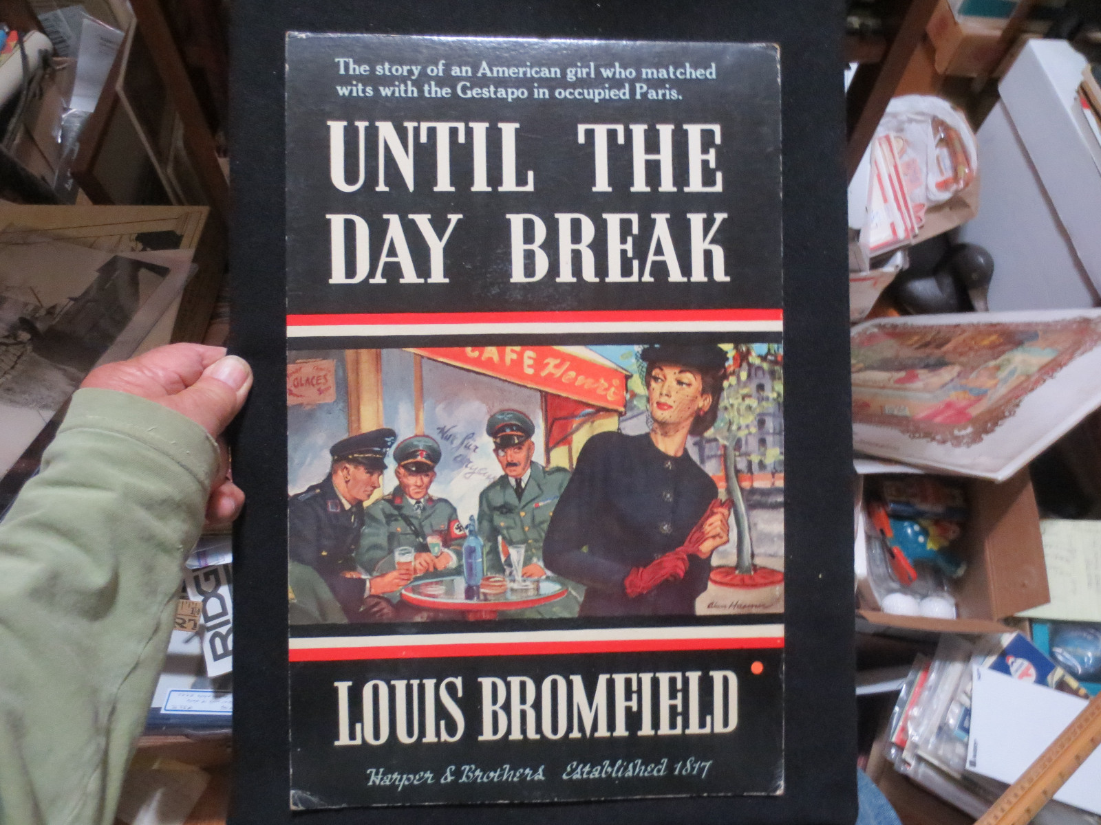RARE HARPER & BROTHERS “UNTIL THE DAY BREAK” LOUIS BROMFIELD BOOK POSTER 1942