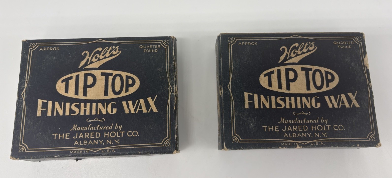 Jared Holts NY Advertising Tip Top Wax Full Contents Box New Old Stock 1900