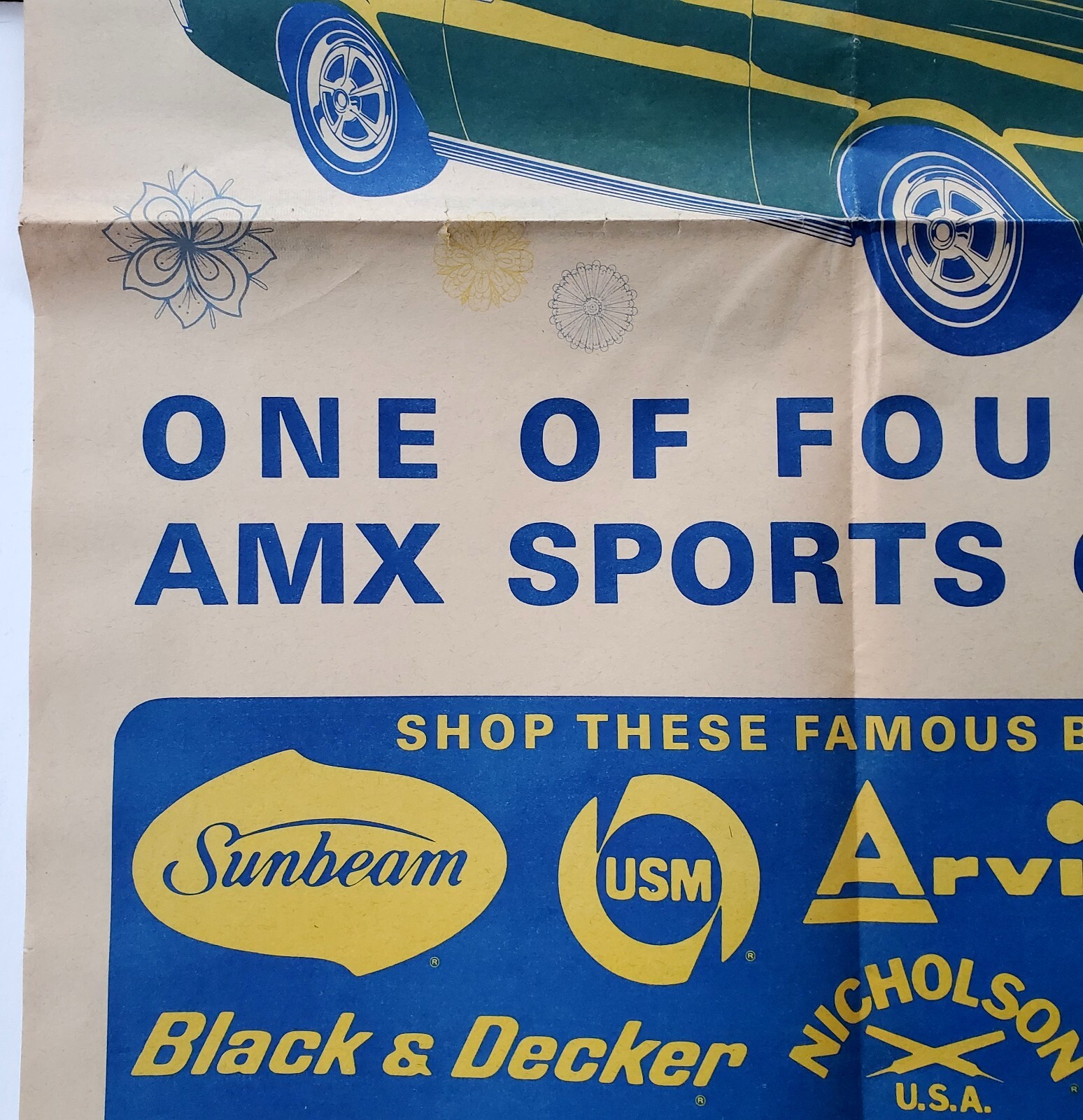 Vintage 1970’s Retail Store Automobile Sweepstakes Poster #1