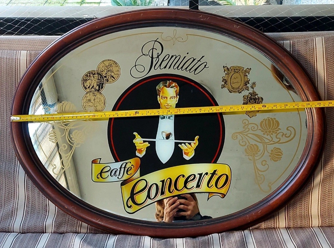 Vintage Award Award Awarded Coffee Concert Advertising Mirror Original/No Reproduction