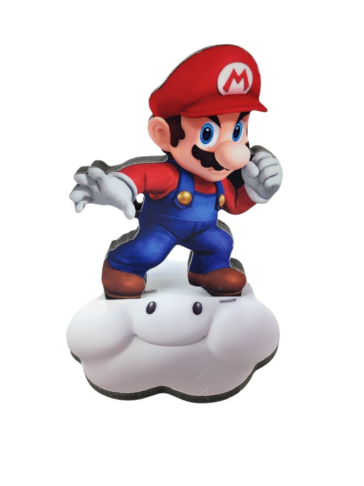 5 1/2″ Mario Press Wood Display Statue Decoration UNUSED