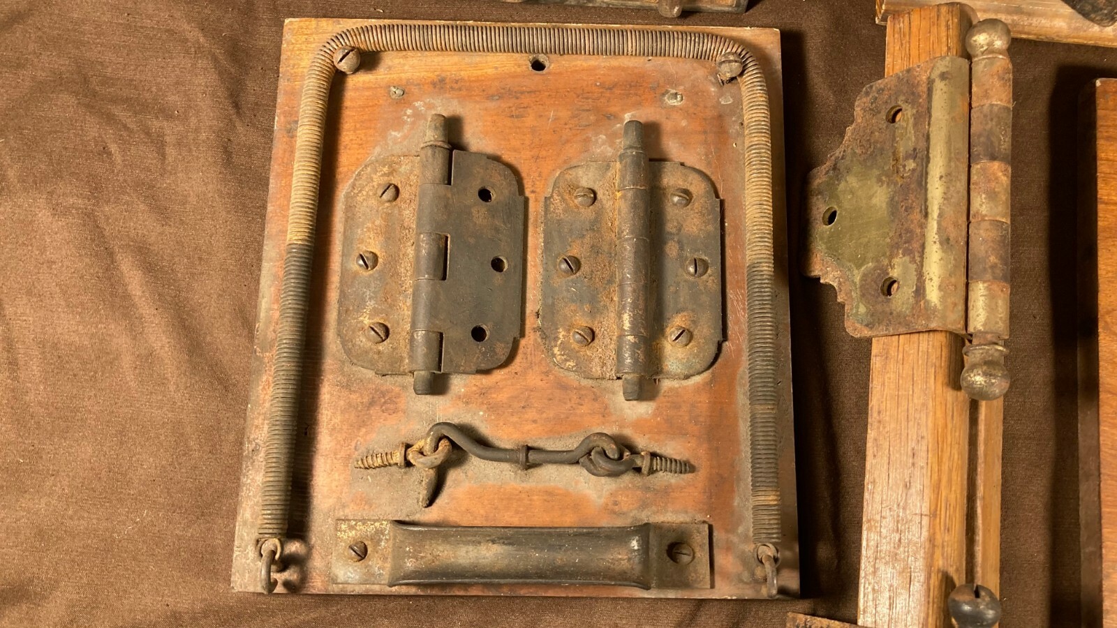 Antique General Hardware Store Display Door Barn Handle Hinge Sampler Retail