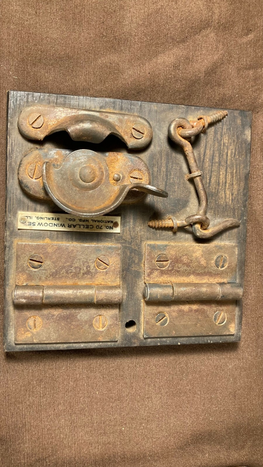 Antique General Hardware Store Display Door Barn Handle Hinge Sampler Retail