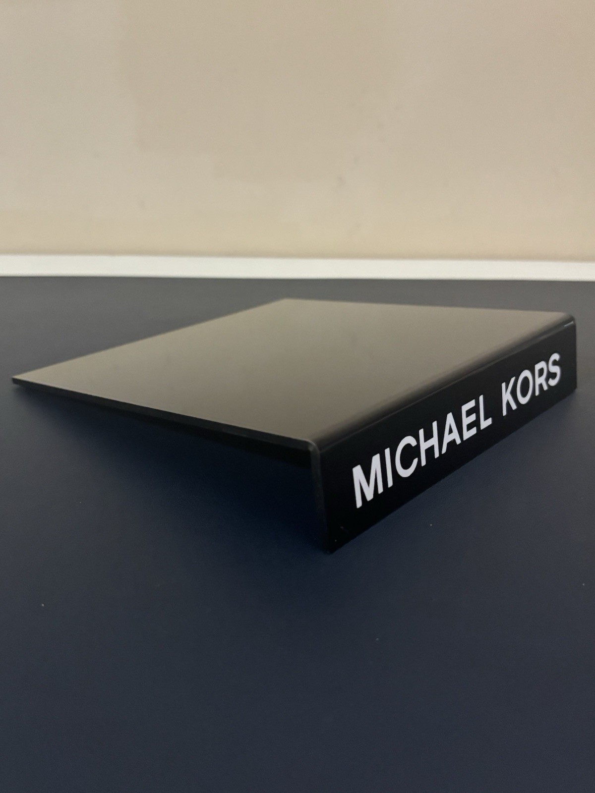 Michael Kors Black Acrylic Store Display Advertising Riser Stand
