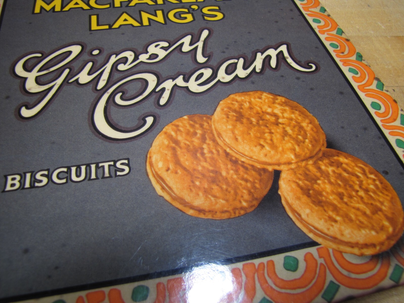 MACFARLANE LANG’S GIPSY CREAM BISCUITS Anique Advertising Sign TOC Country Store